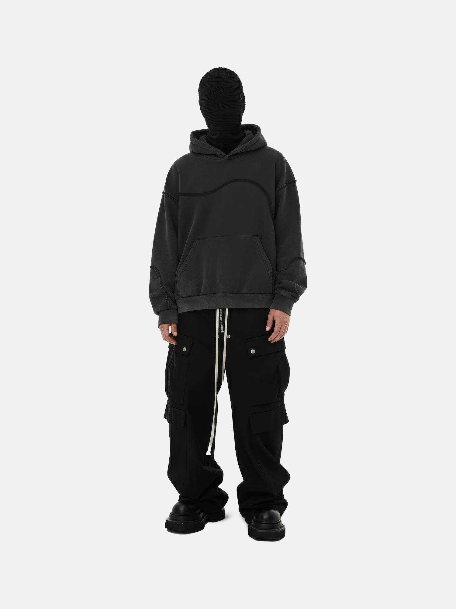 Sudadera con capucha Black Wave Seam