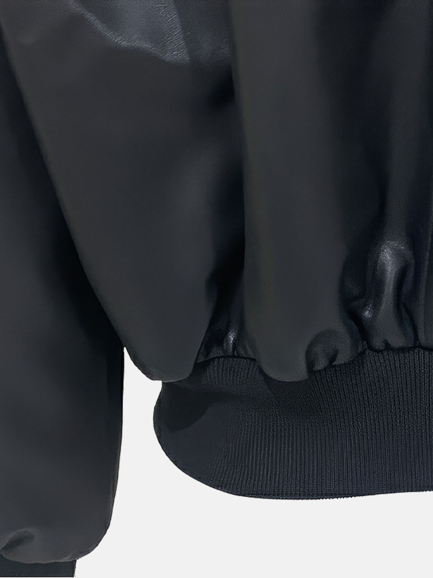 Cazadora Bomber Negra con Cuello de Pelo