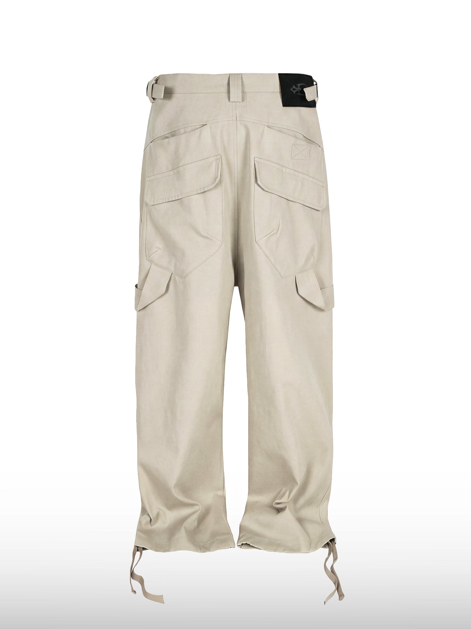 Beige utilitybroek met trekkoord