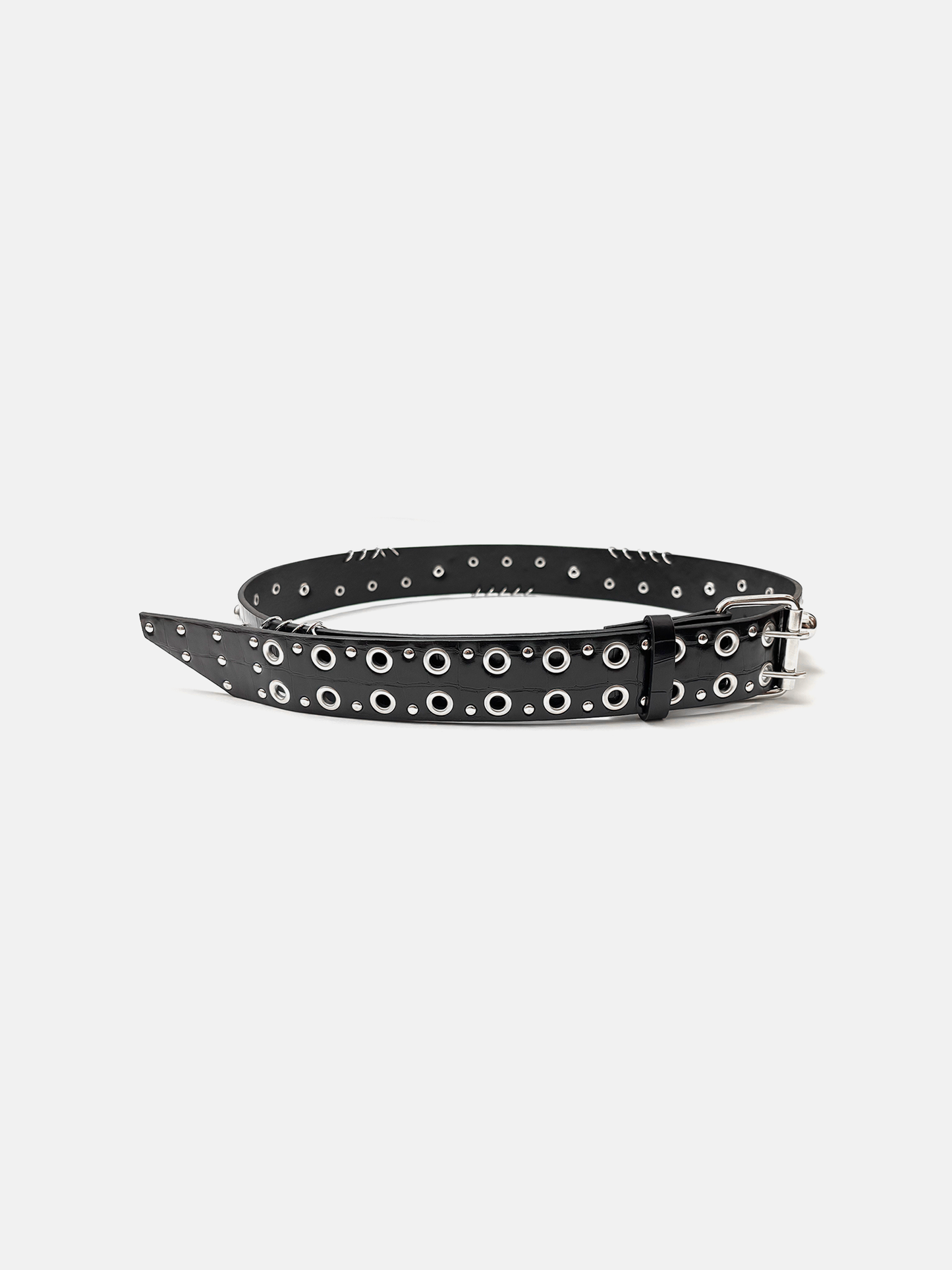 Black Stud Grommet Belt