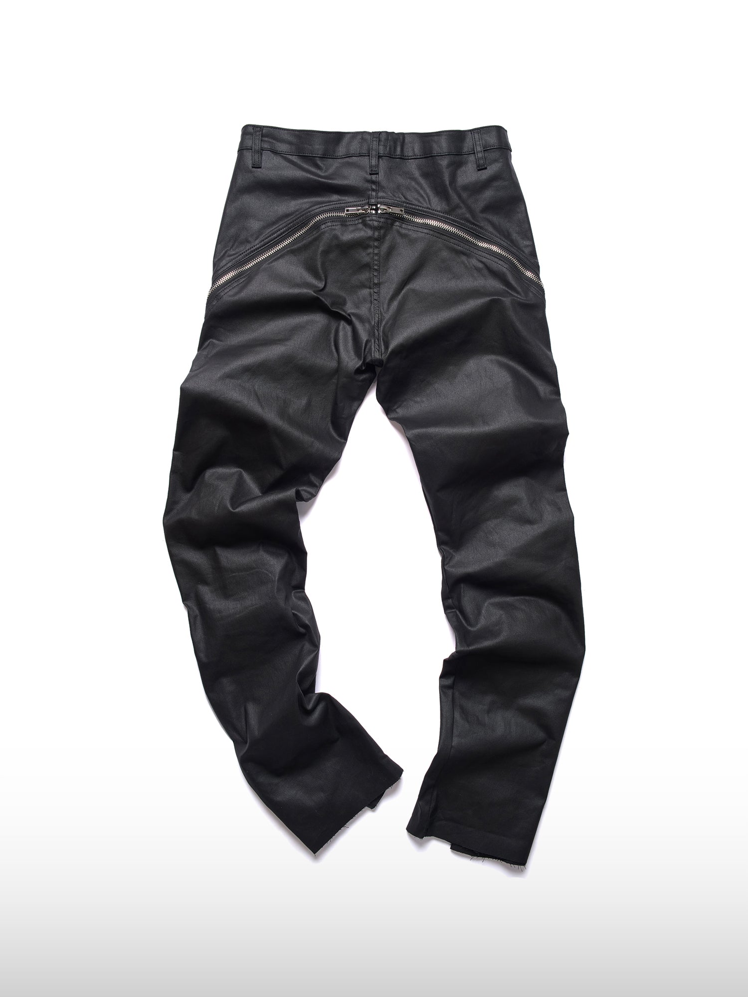 Gecoate rechte broek met rits