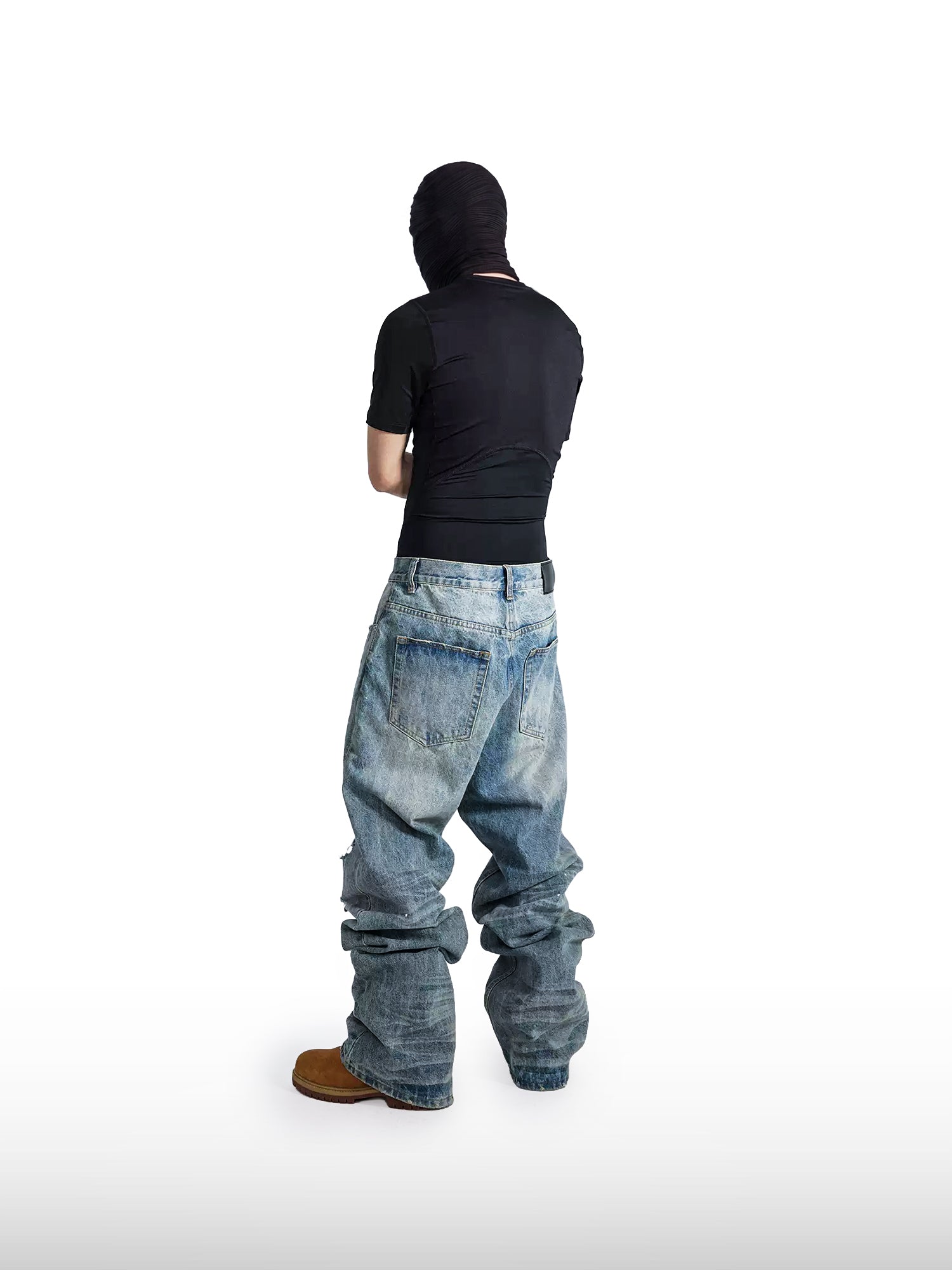 Paint-Splatter Wide Jeans