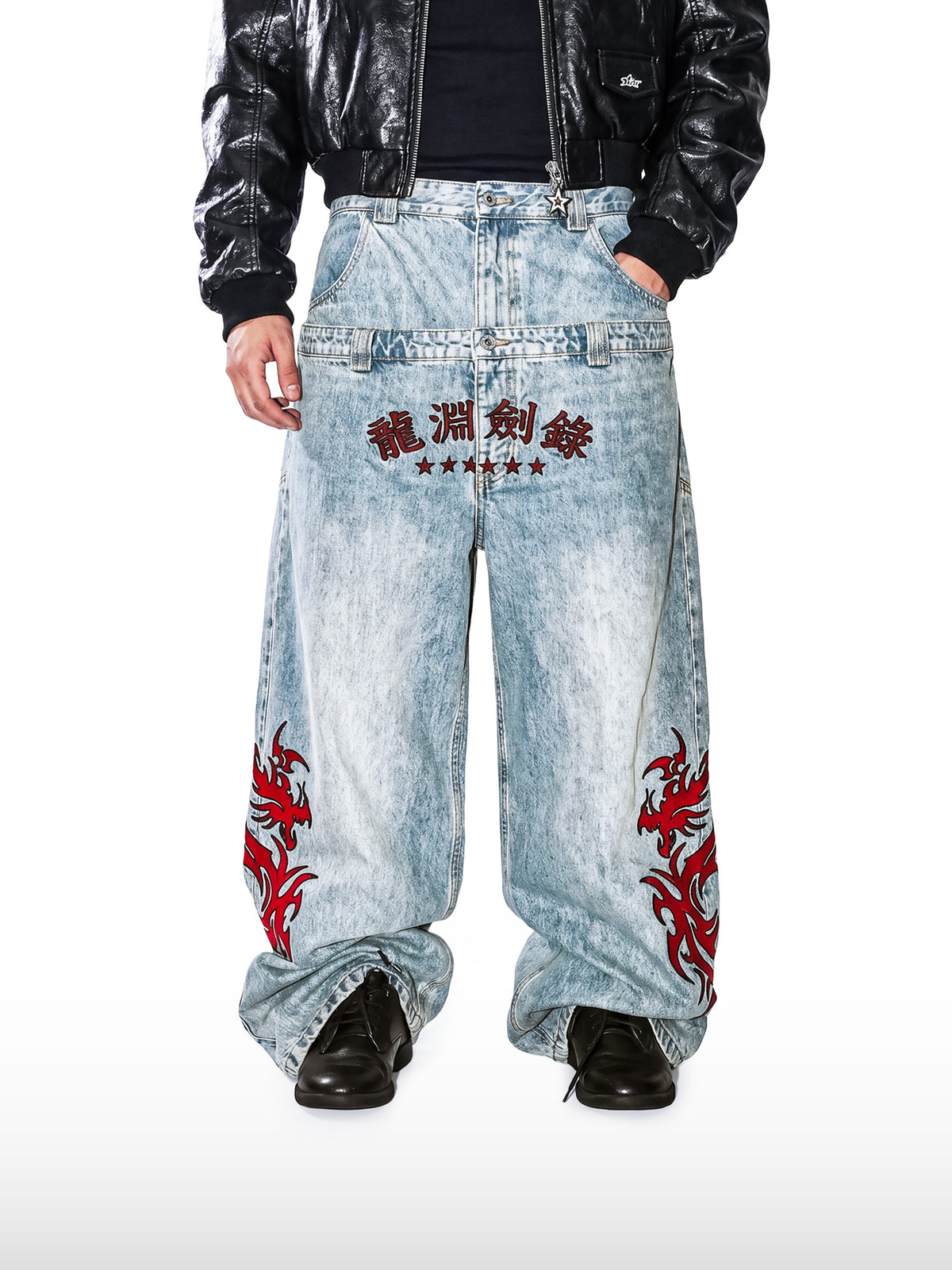 Vaqueros de doble cintura Dragon Shadow