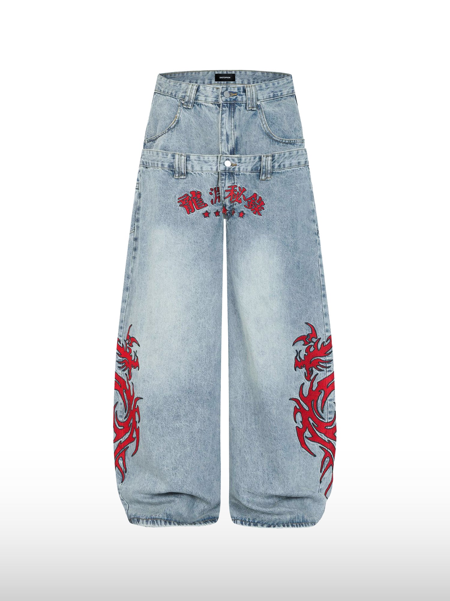 Jeans de Doble Cintura Dragon Shadow
