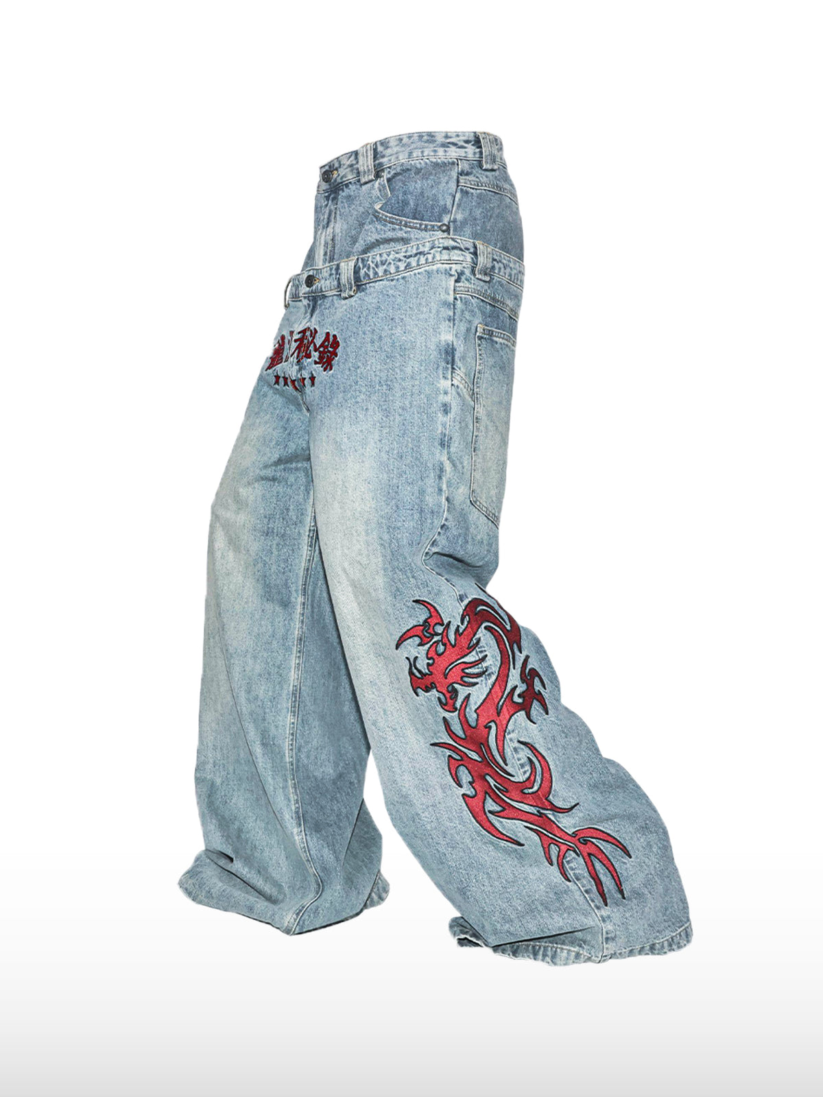 Vaqueros de doble cintura Dragon Shadow