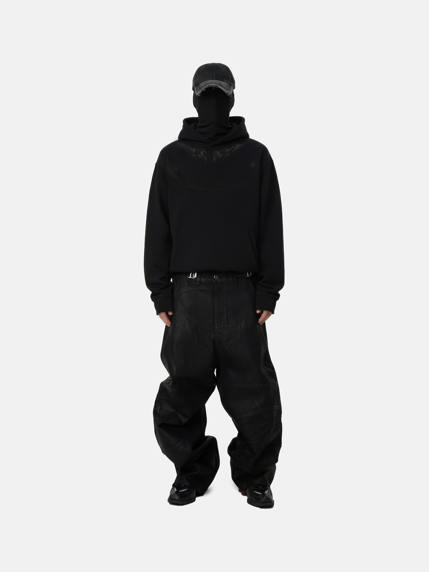 Sweat à capuche à broderie flamme