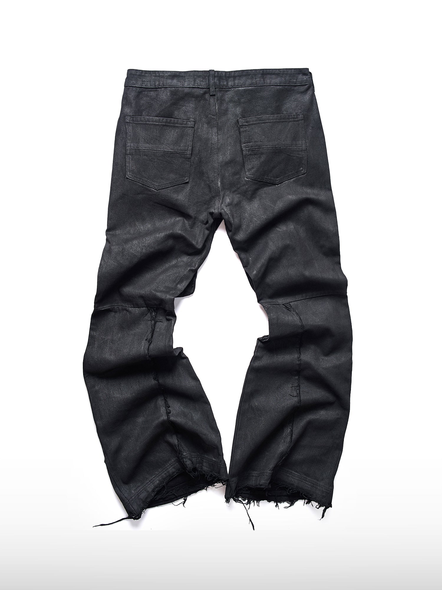 Flap Coated Flared Jeans