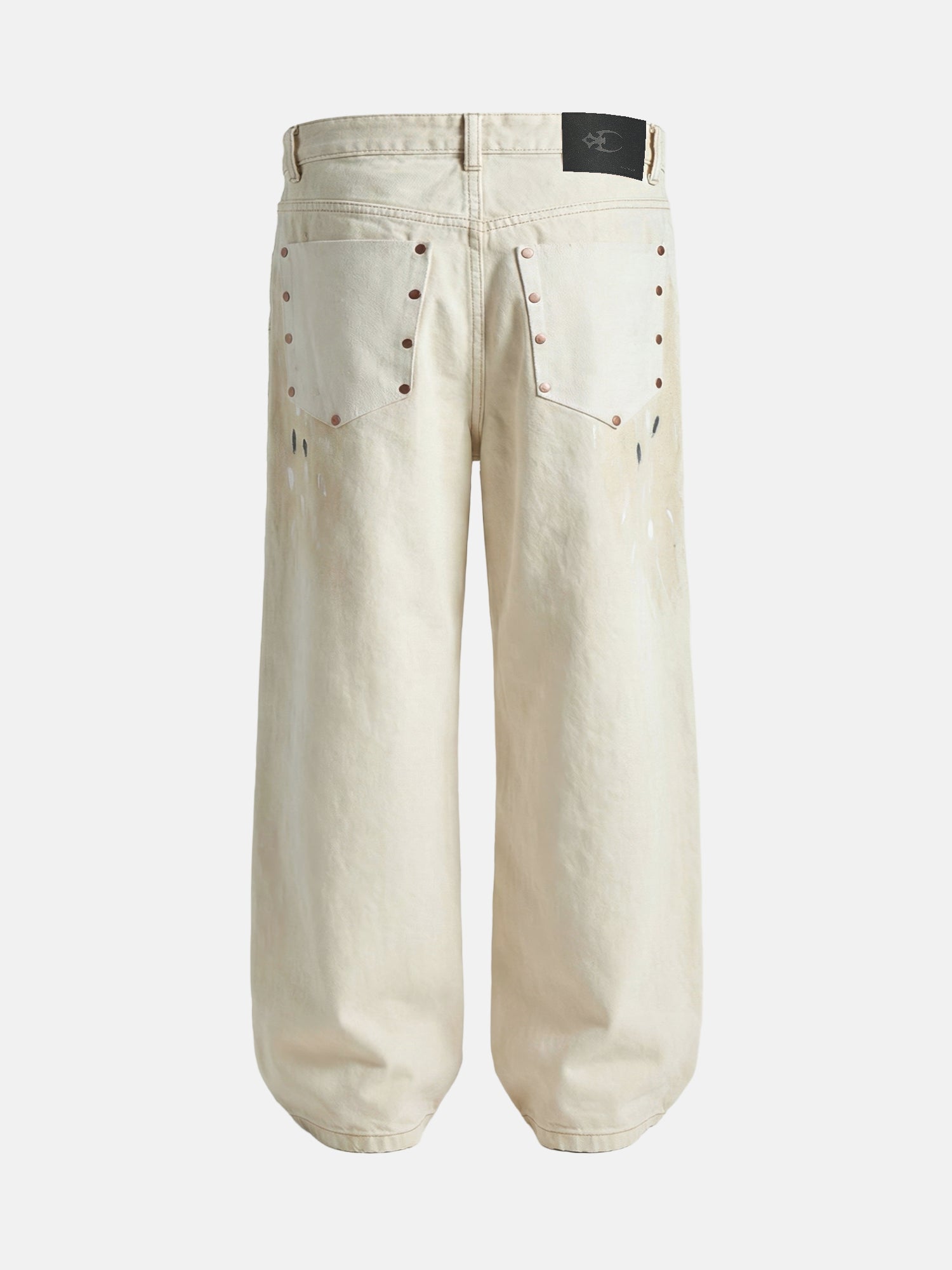 Pantalones desgastados color marfil