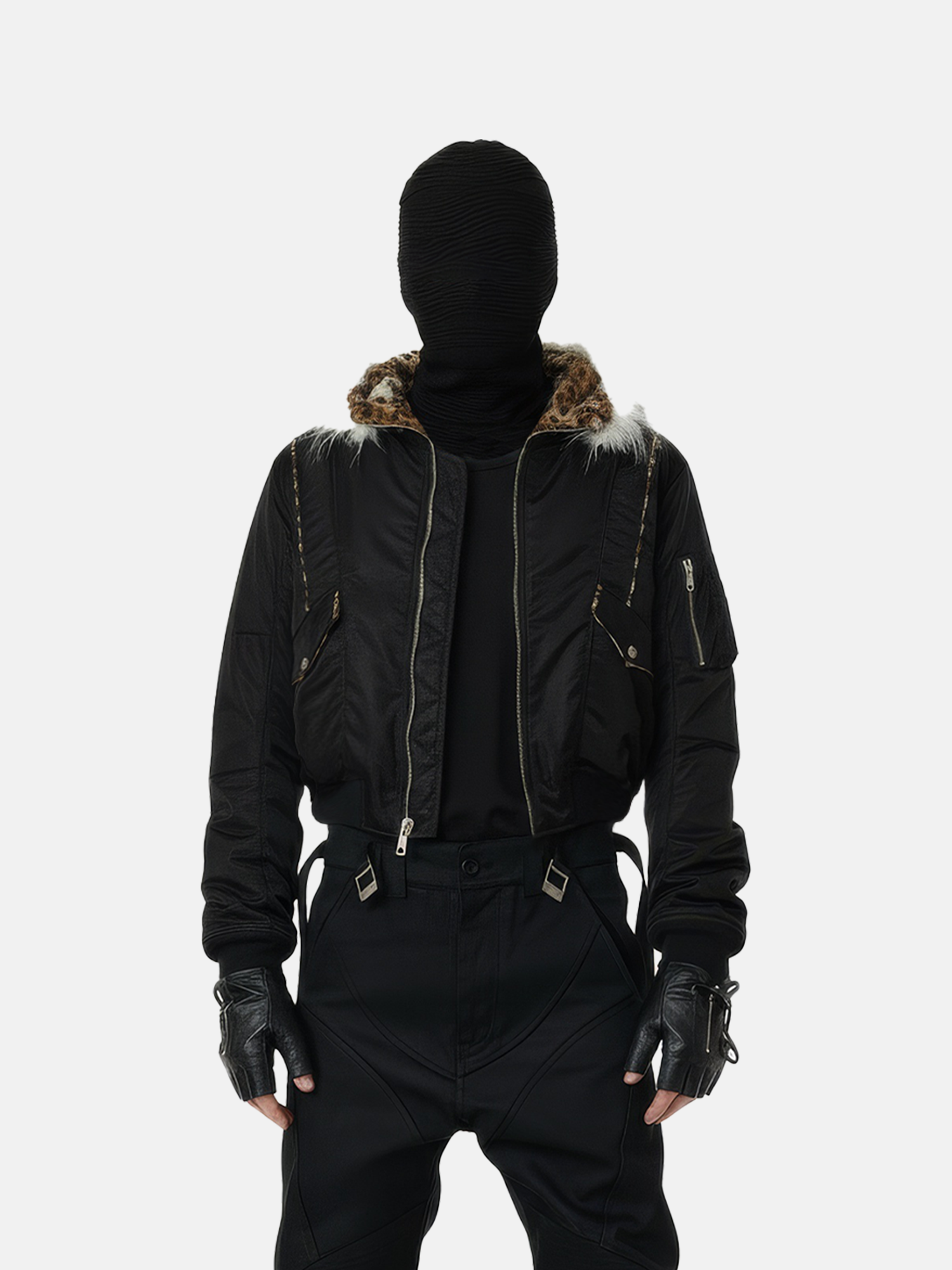 Chaqueta con pelo y forro de leopardo