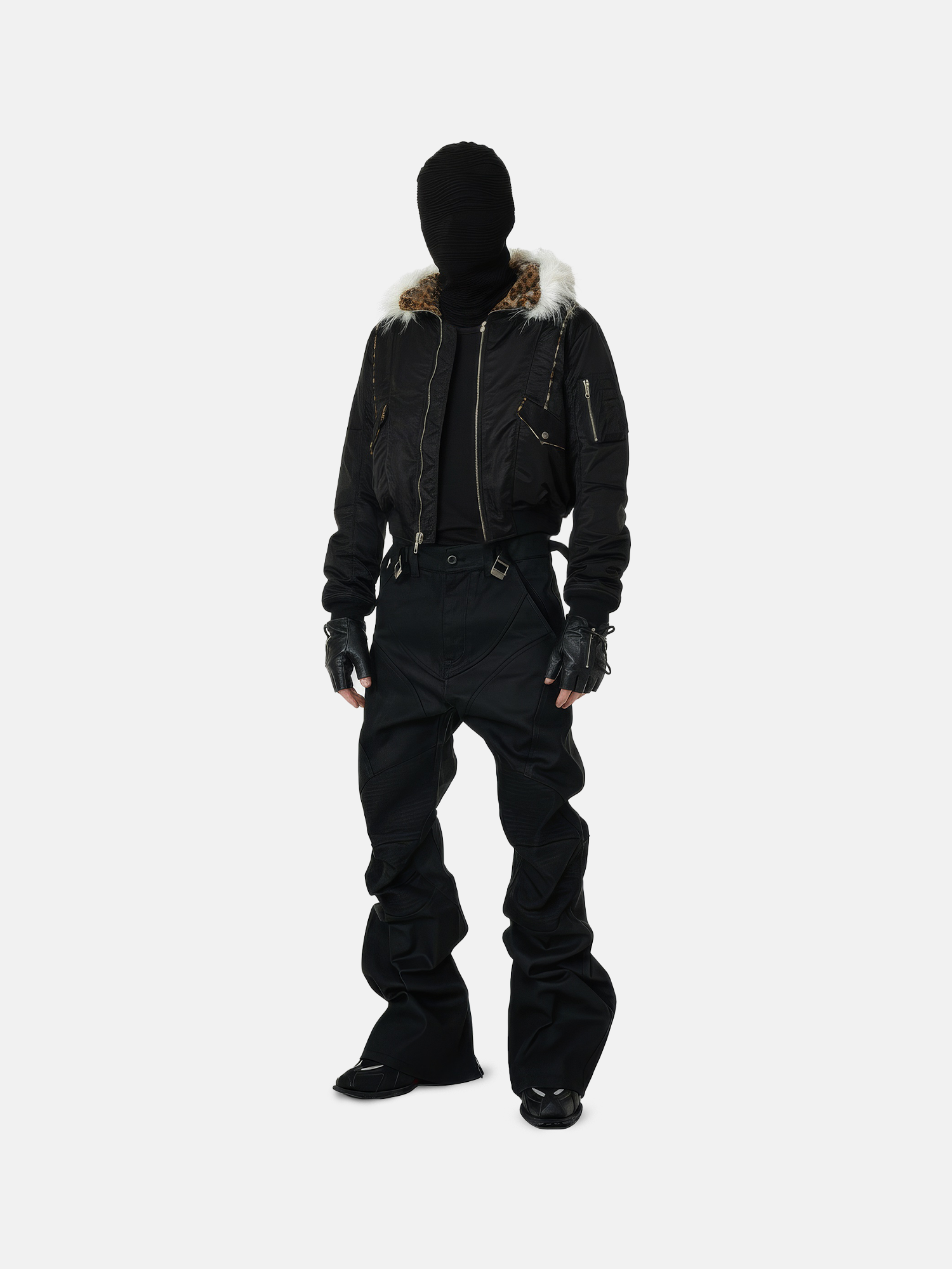 Chaqueta con pelo y forro de leopardo