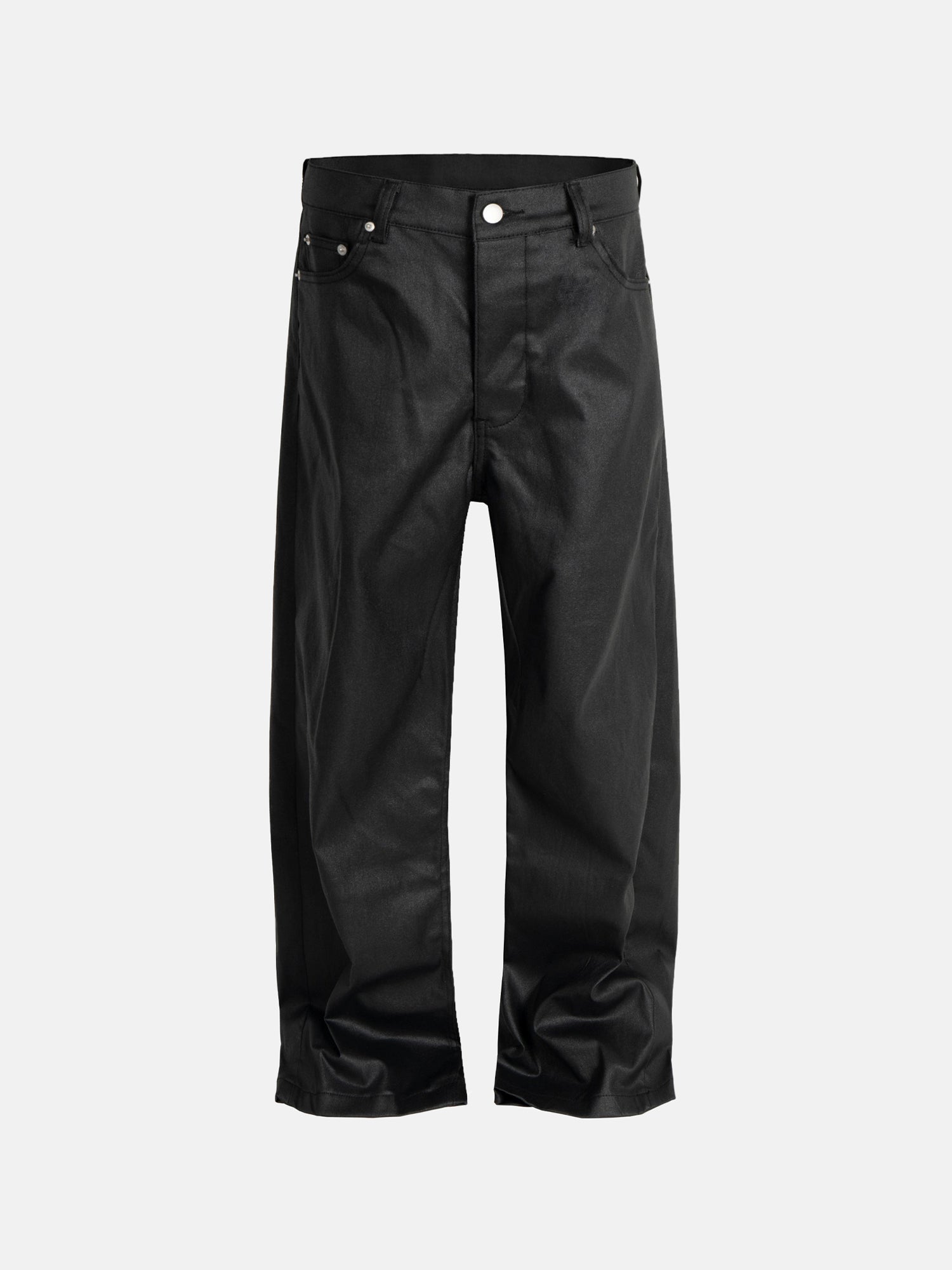 Matte Black Wide-Leg Pants