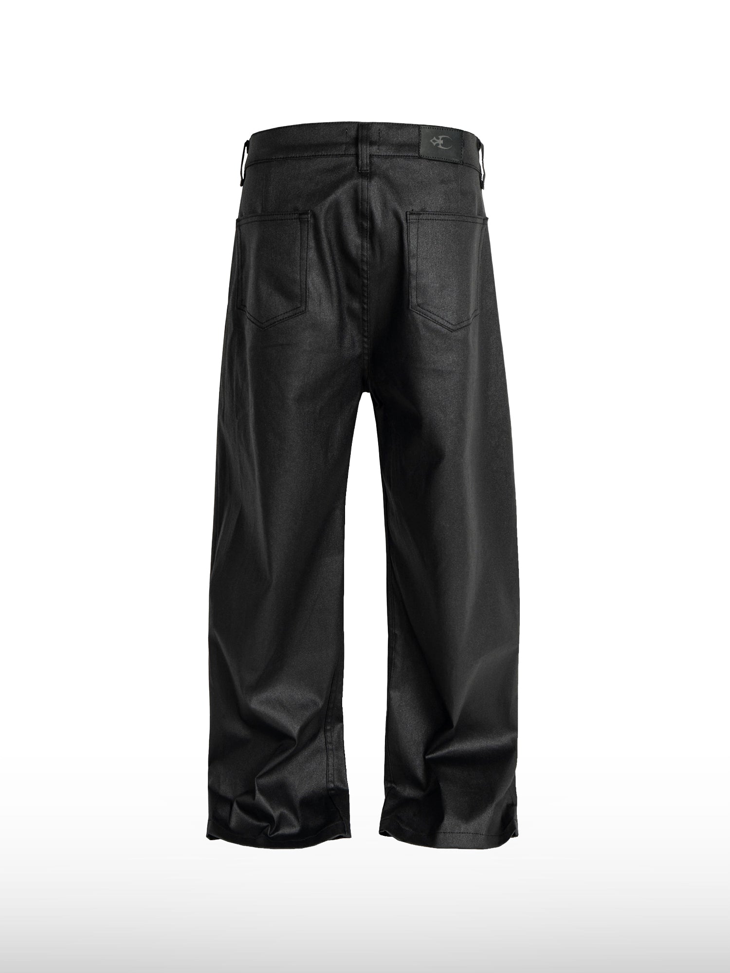 Matte zwarte wijde broek