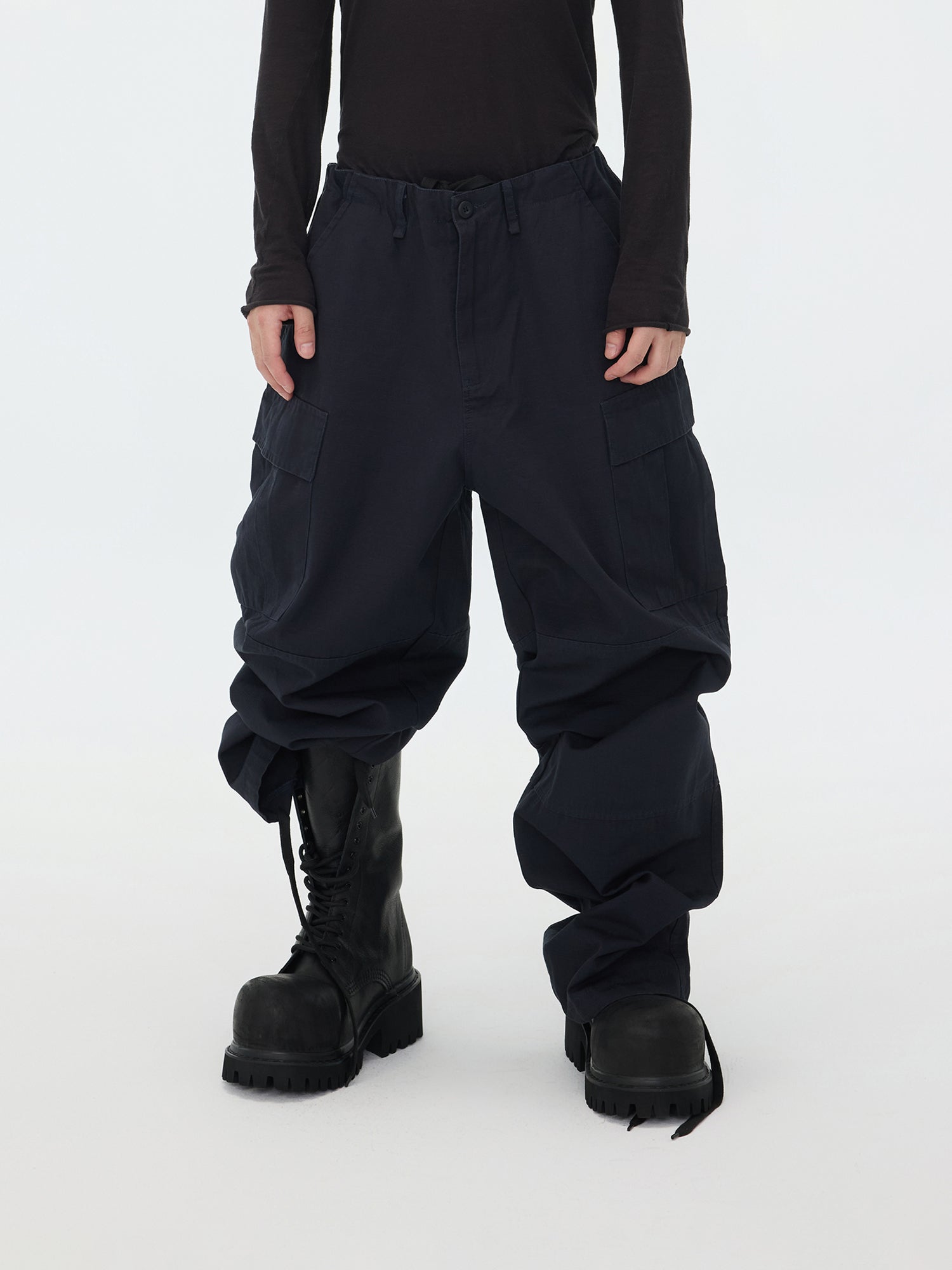 Midnight Drawstring Cargo Pants