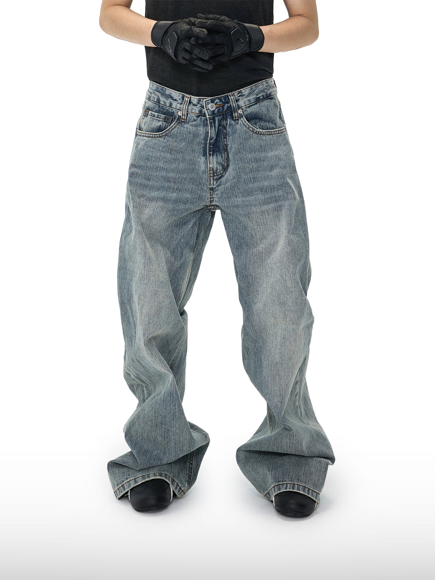 Oversized jeans met vervaagde wassing