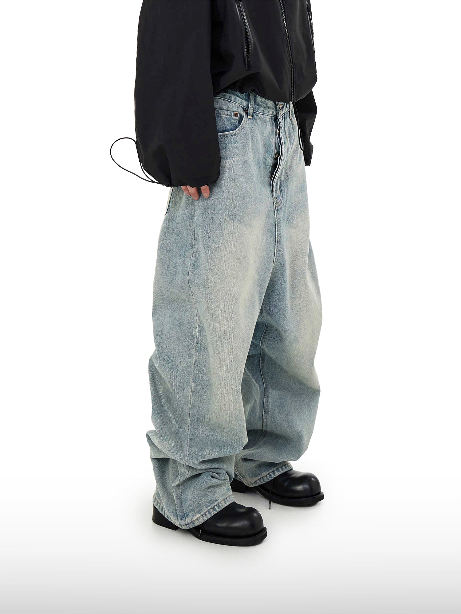 Oversized lichte jeans