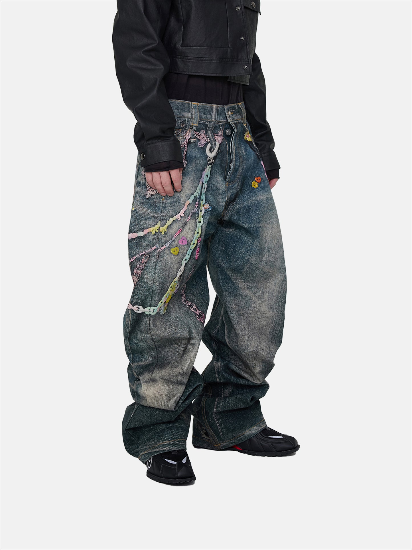 Painted Chain Jeans