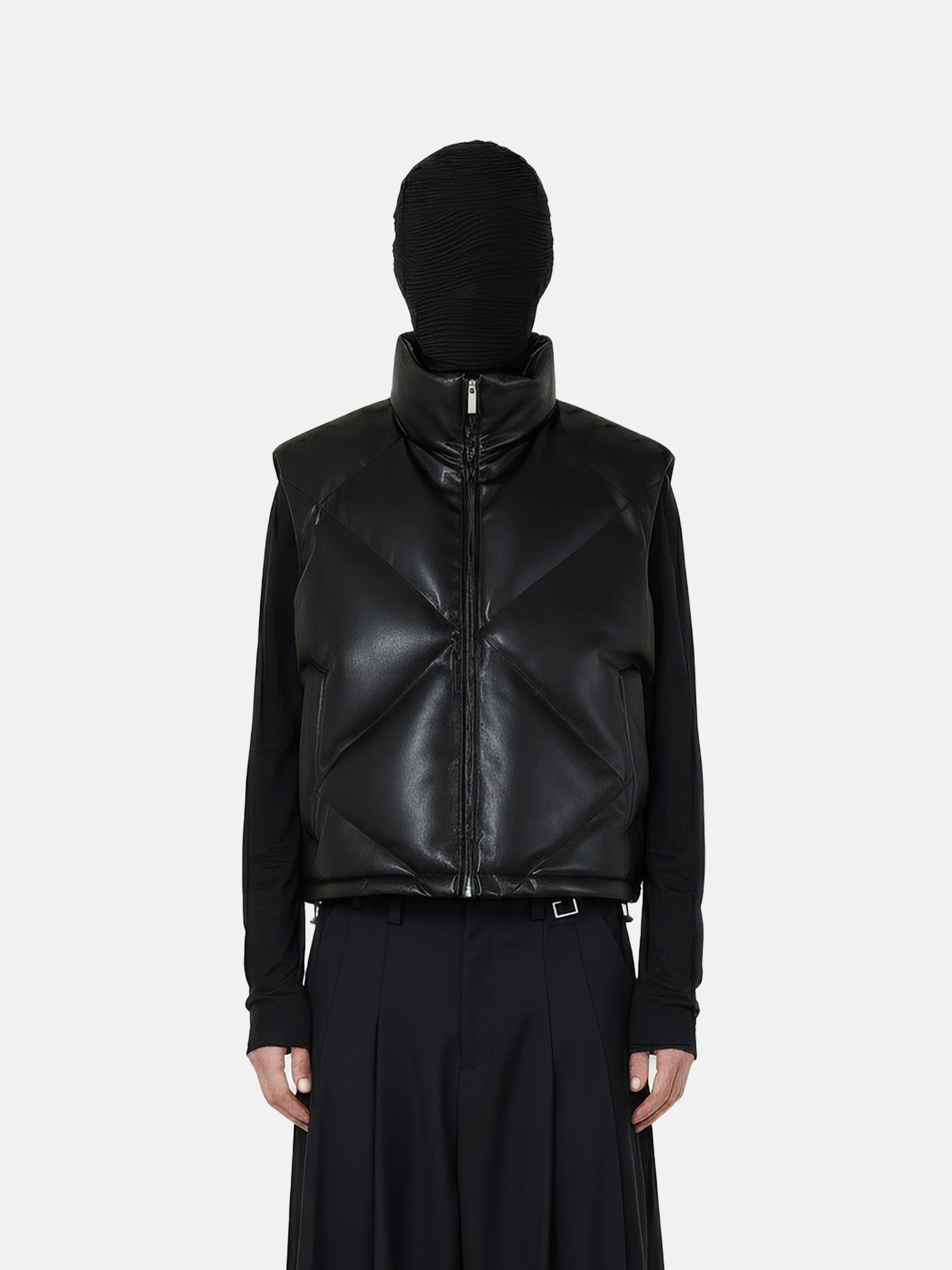 Gilet nero trapuntato