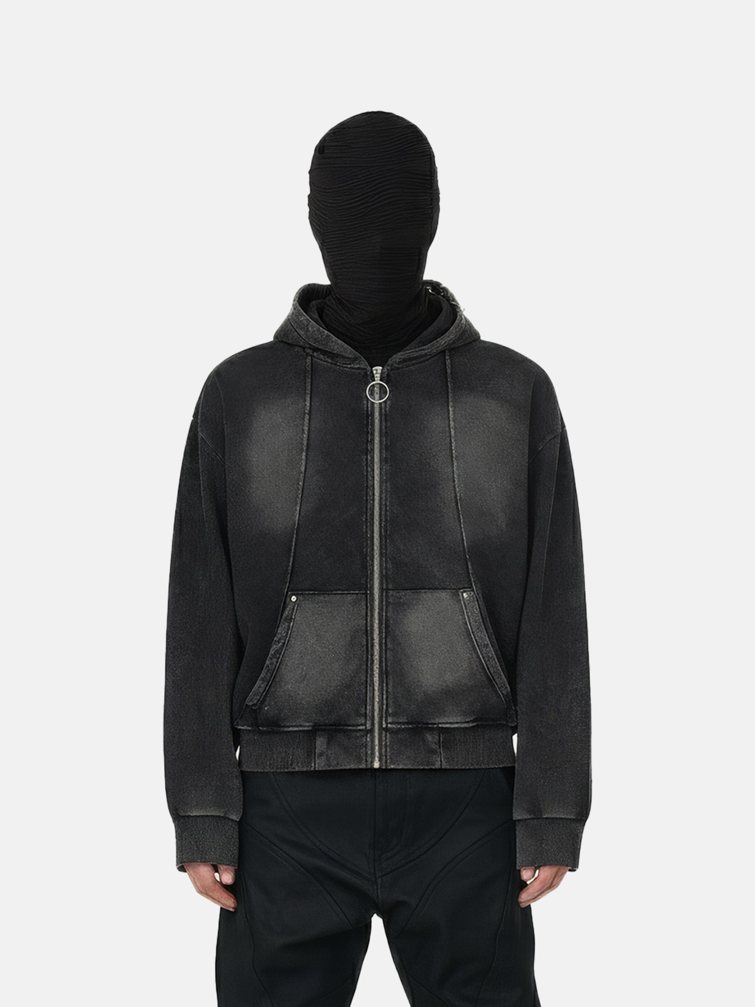 Sudadera con Cremallera y Tirador de Anilla