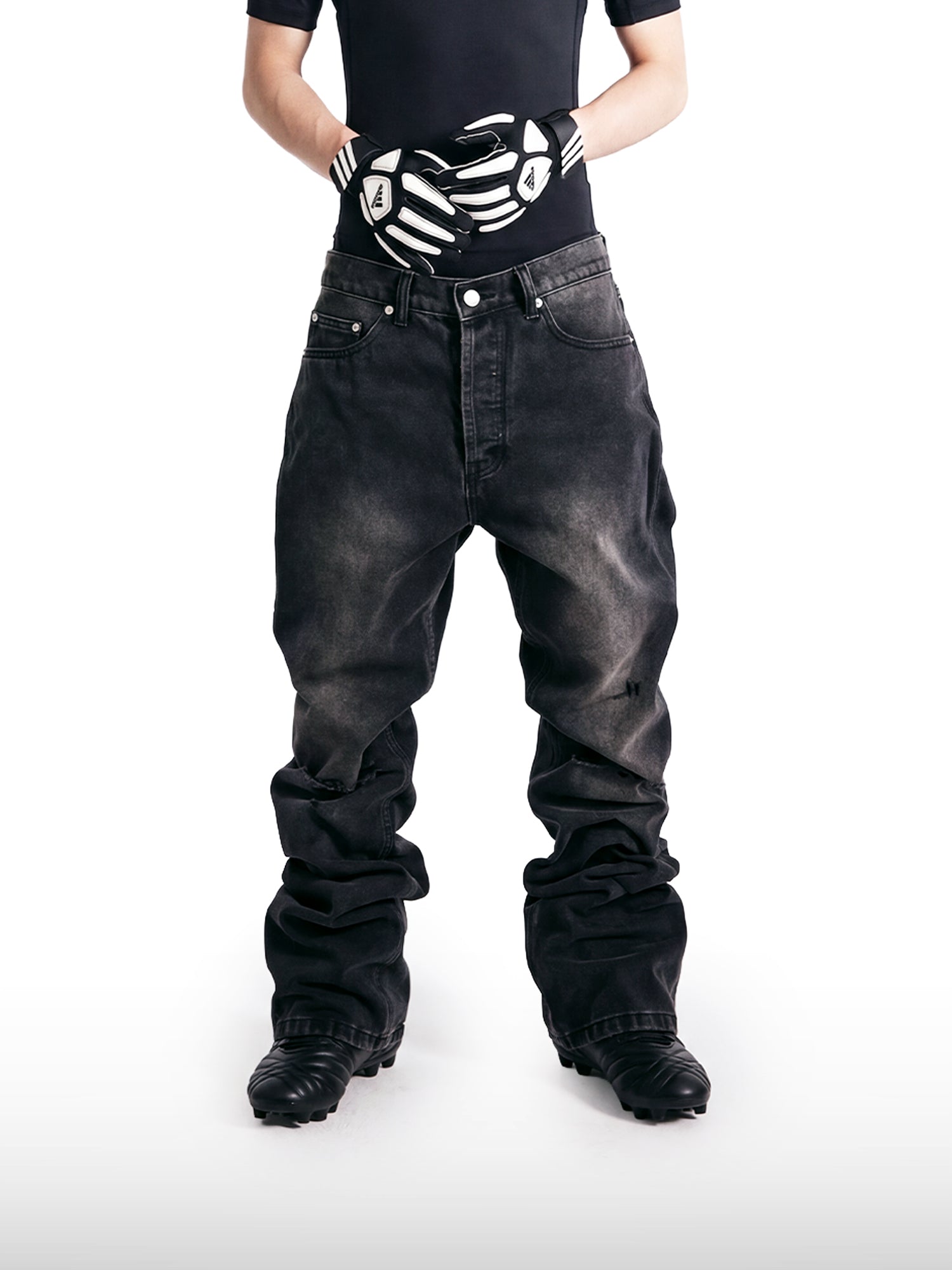 Ripped Black Flare Jeans