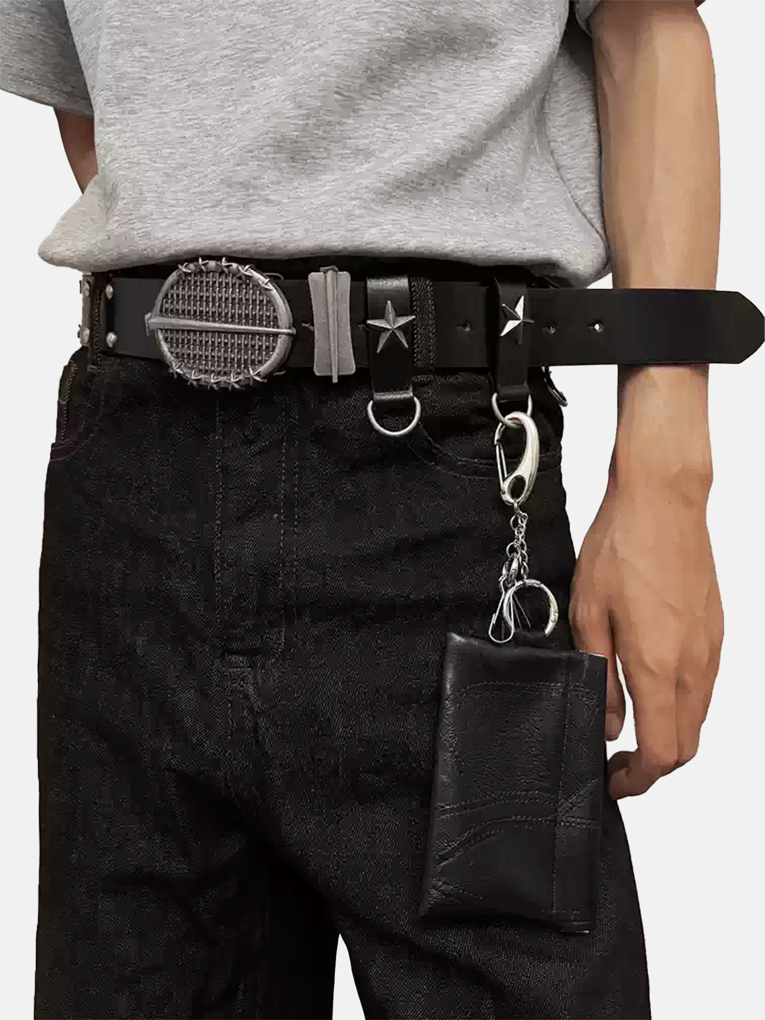 Spiked Mesh Buckle Belt