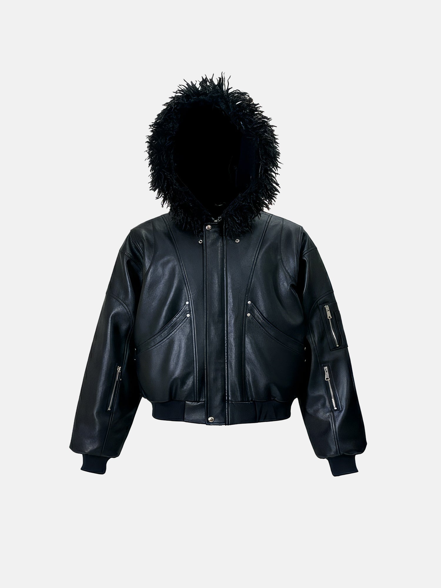 Shadow Faux Leather Hooded Jacket