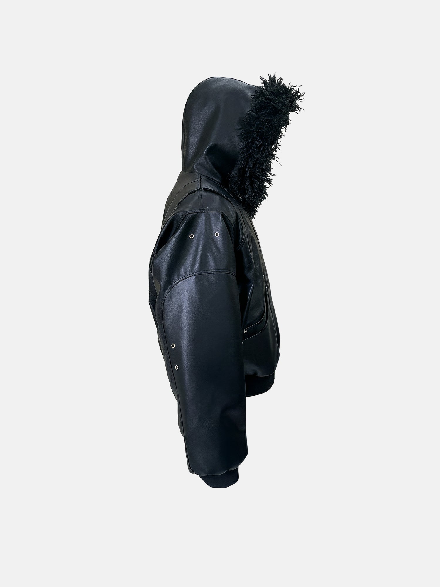 Shadow Faux Leather Hooded Jacket