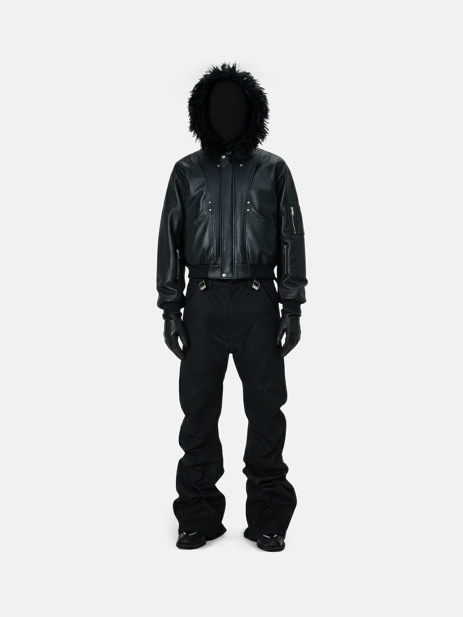 Shadow Faux Leather Hooded Jacket