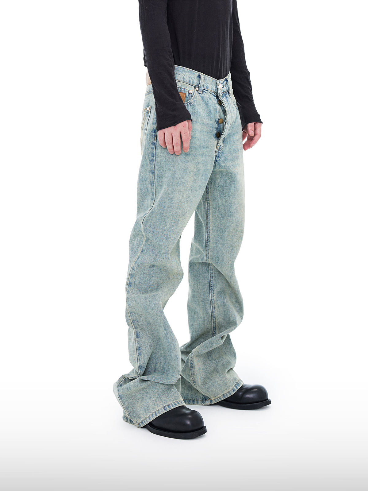 Vide jeans med stacked passform