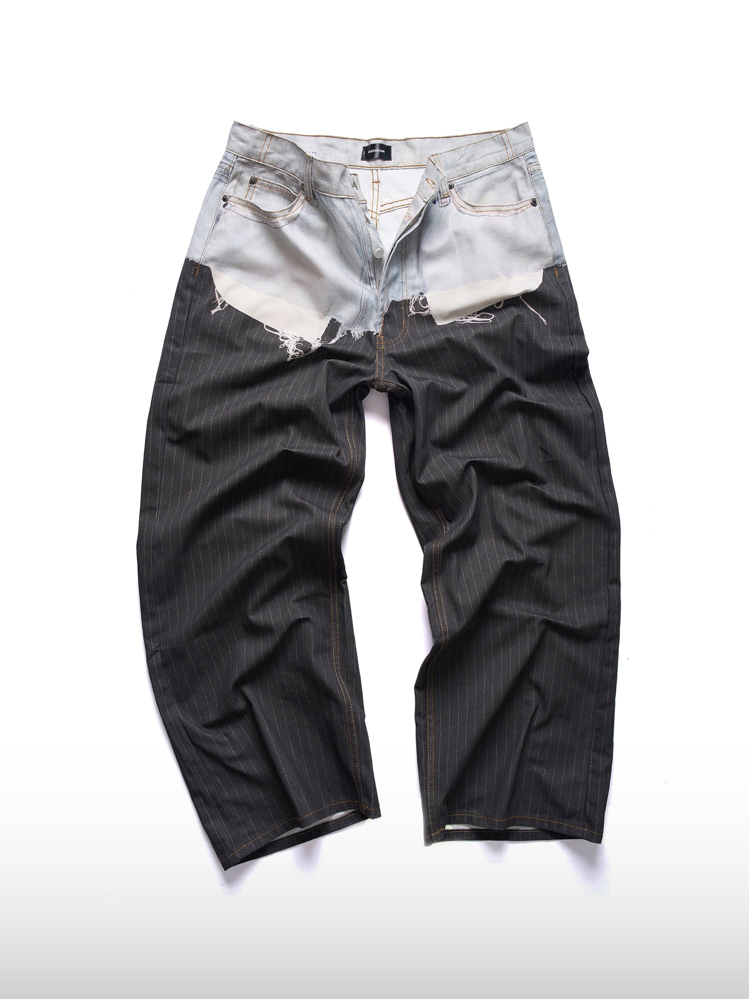 Two-Tone Pinstripe Pants