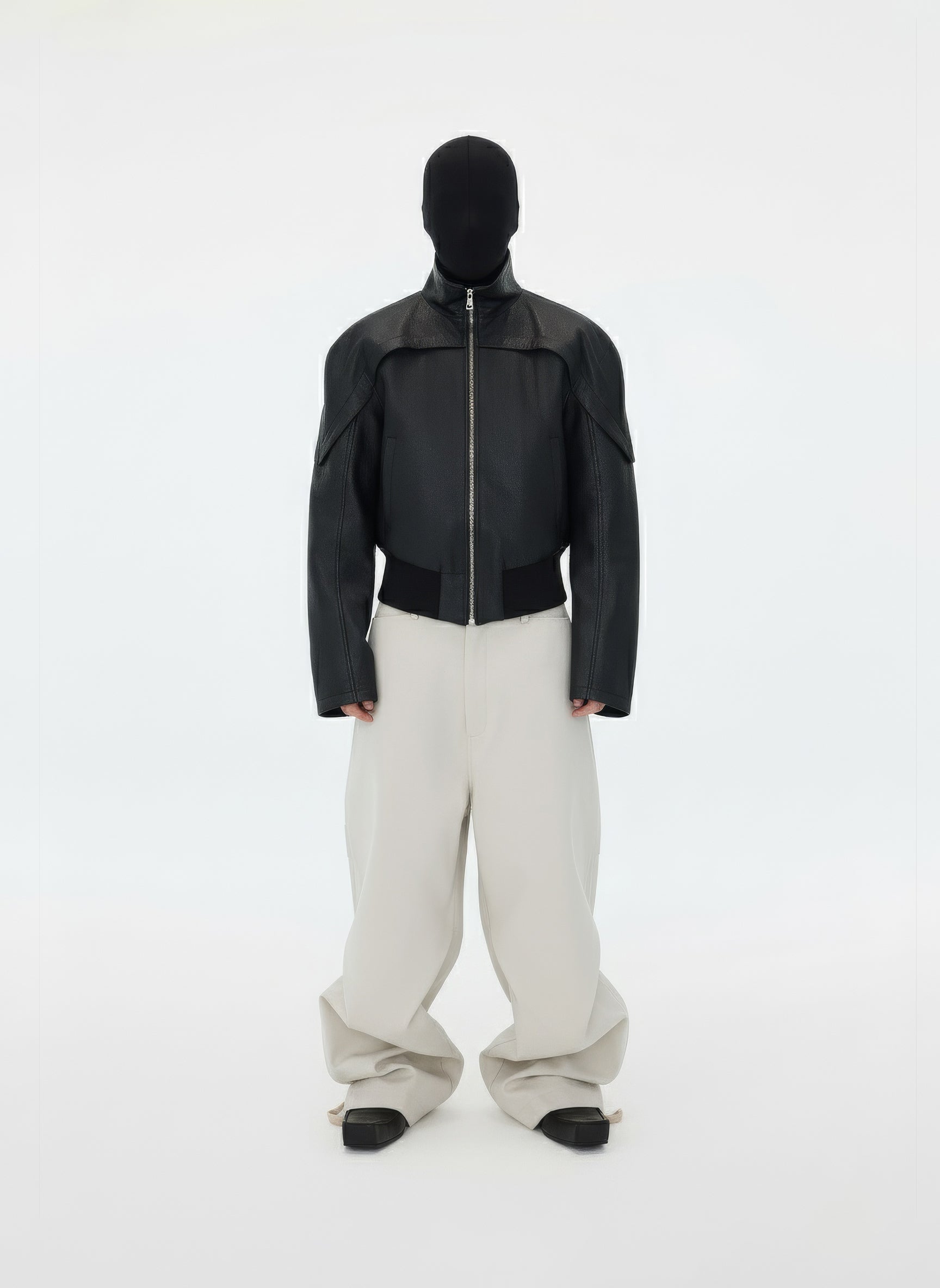 Beige Drawstring Utility Pants