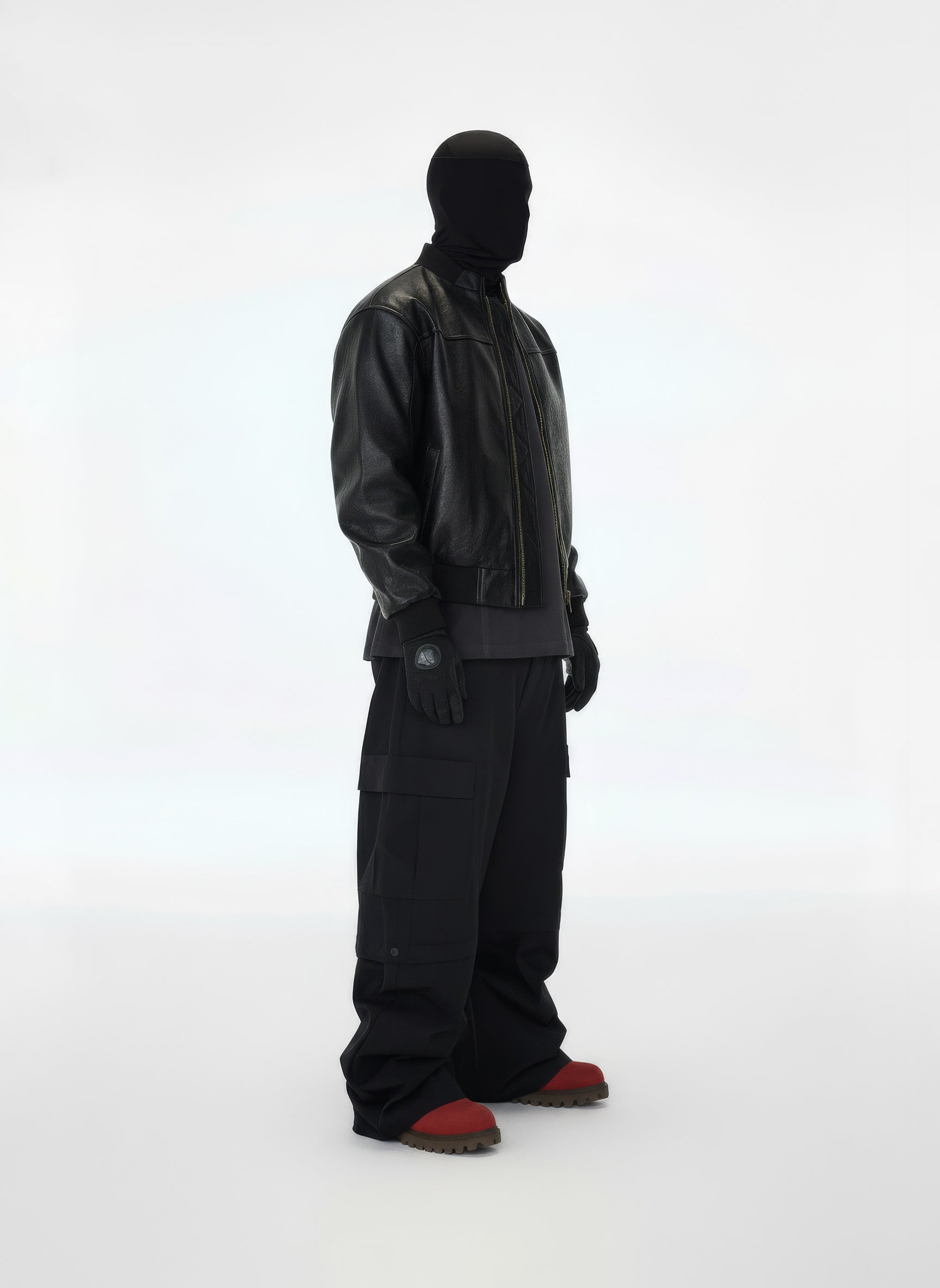 Bomber de cuero sintético arrugado estilo moto