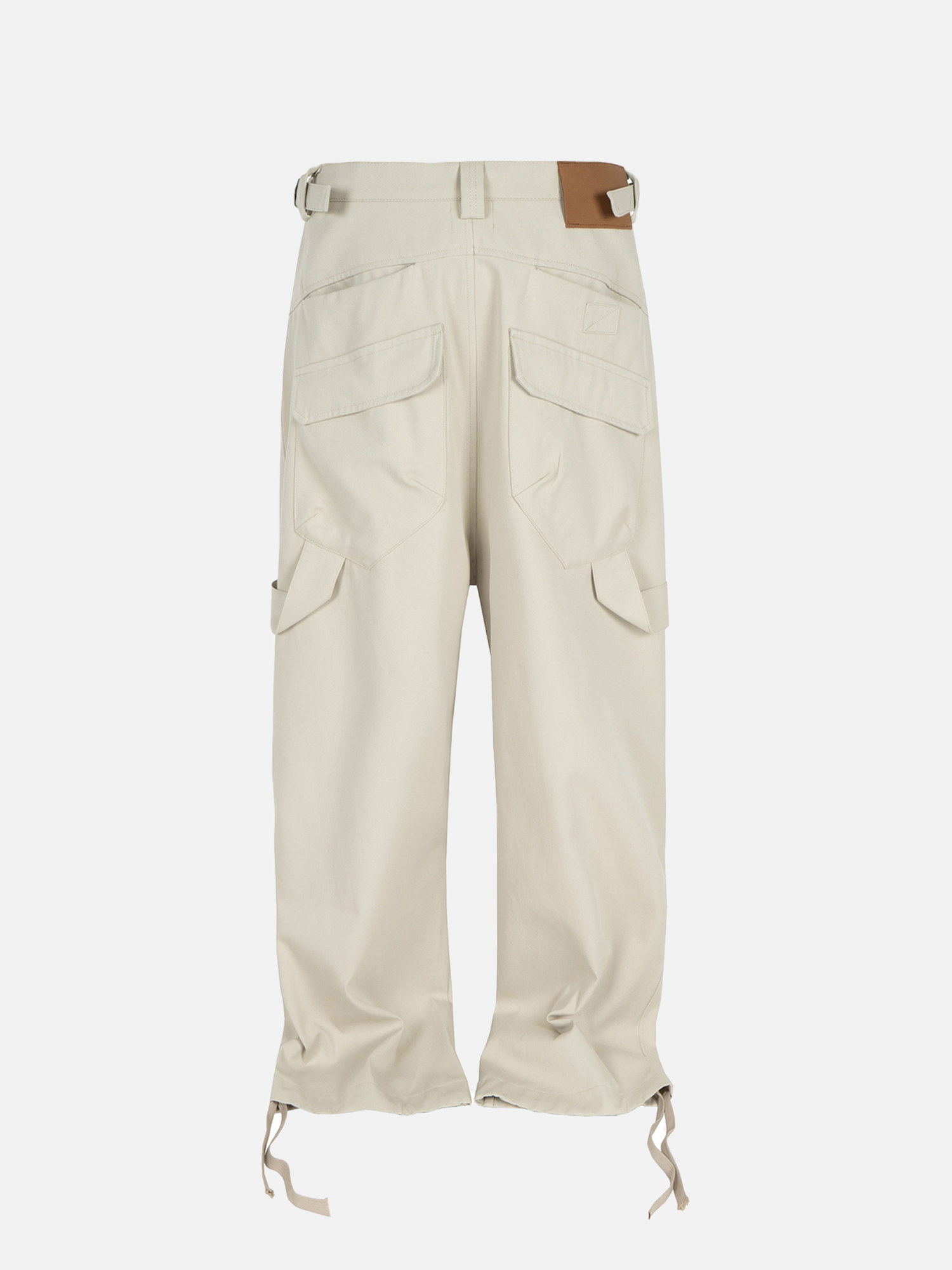 Beige Drawstring Utility Pants