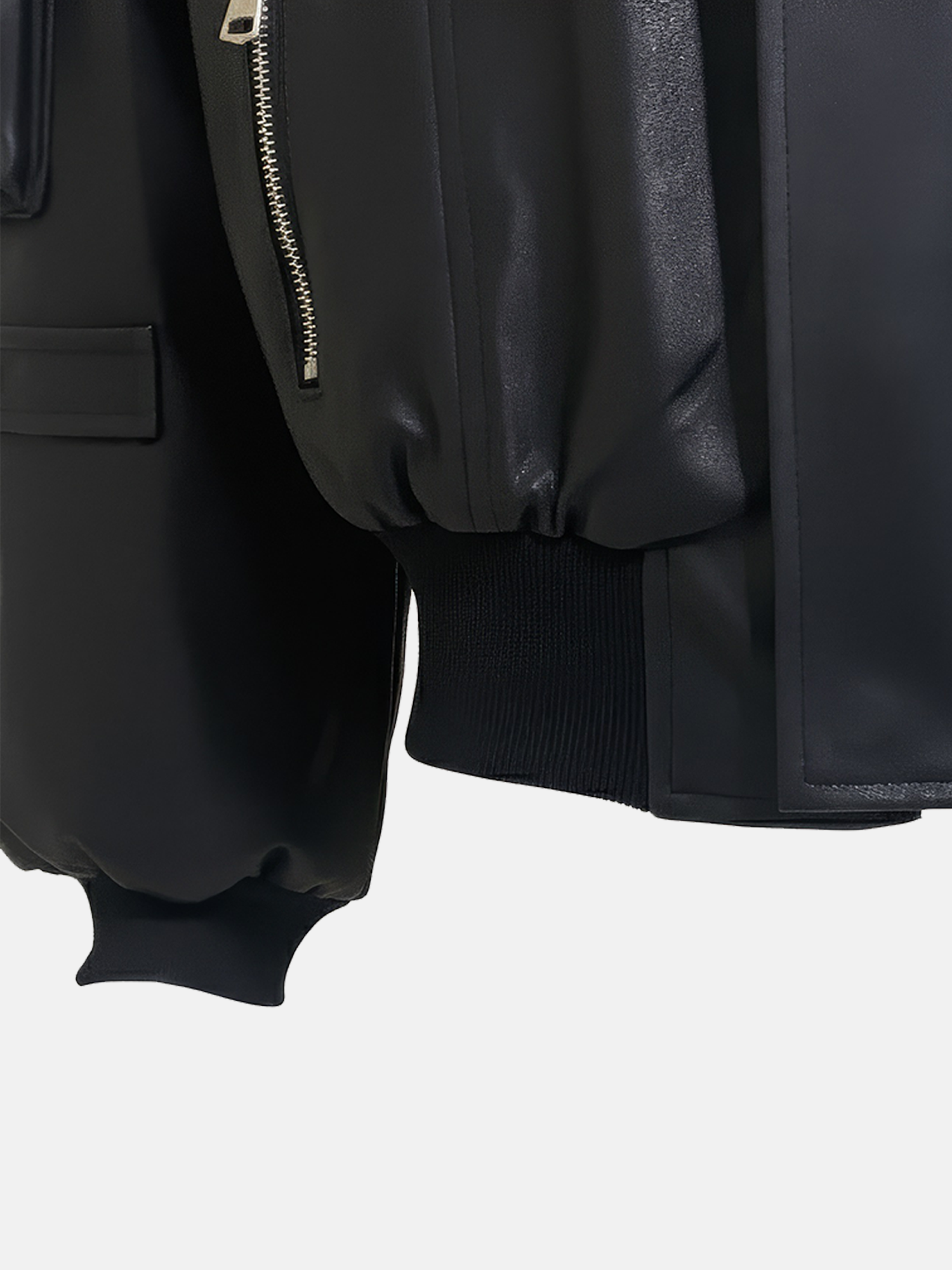 Cazadora Bomber Negra con Cuello de Pelo