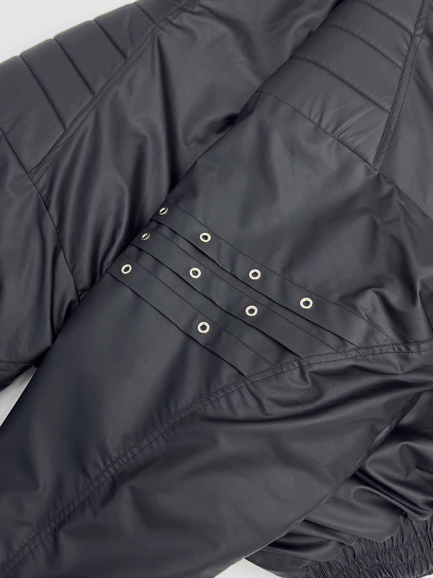 Zwarte Gewatteerde Hoodie Jas