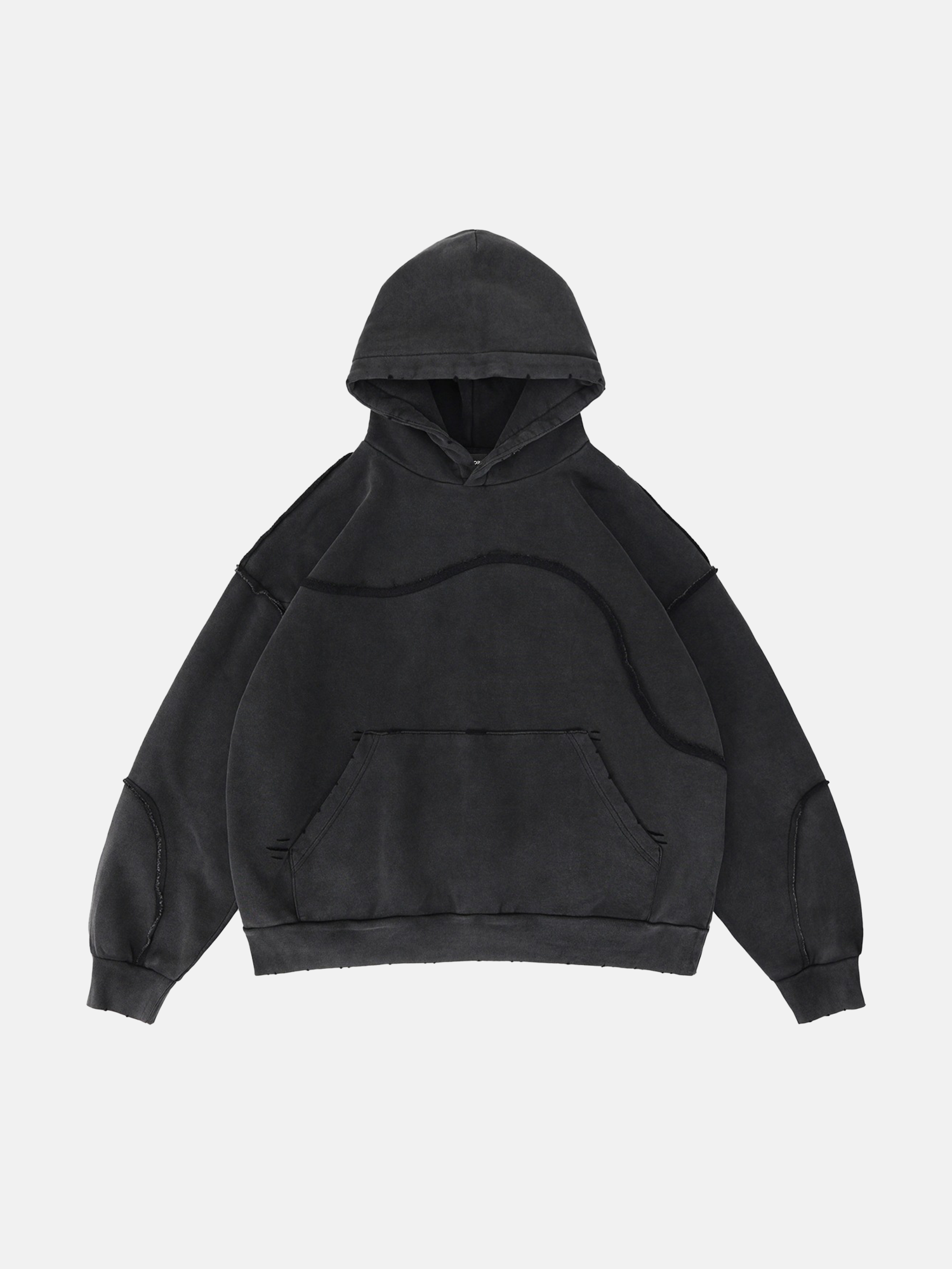 Sweat à capuche Black Wave Seam