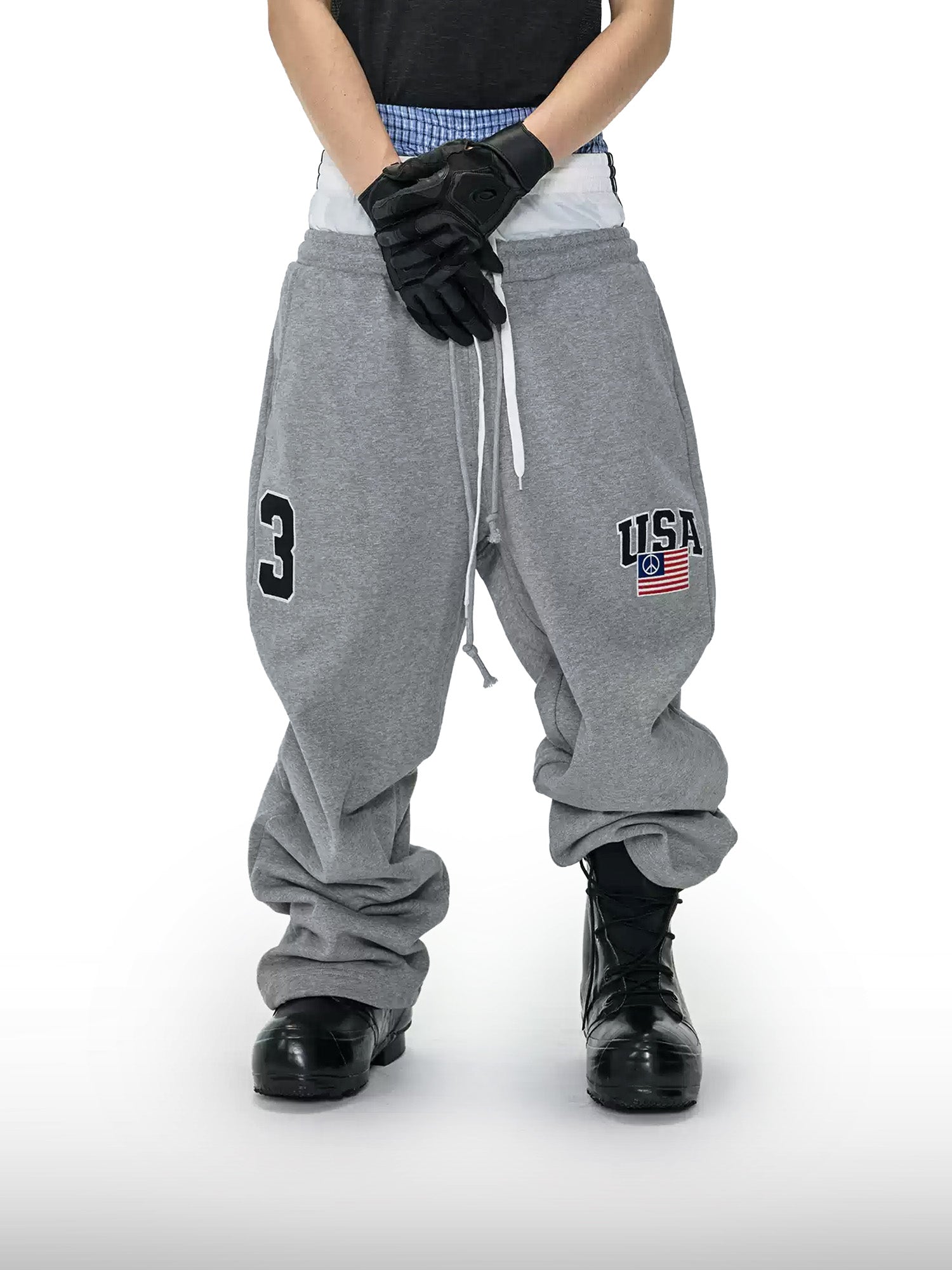 Triple-Waist Heather Sweatpants