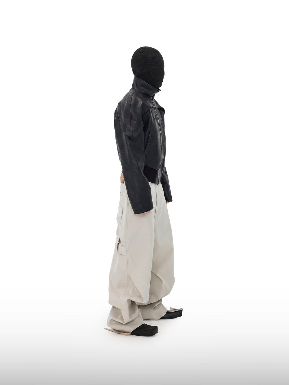 Beige Drawstring Utility Pants