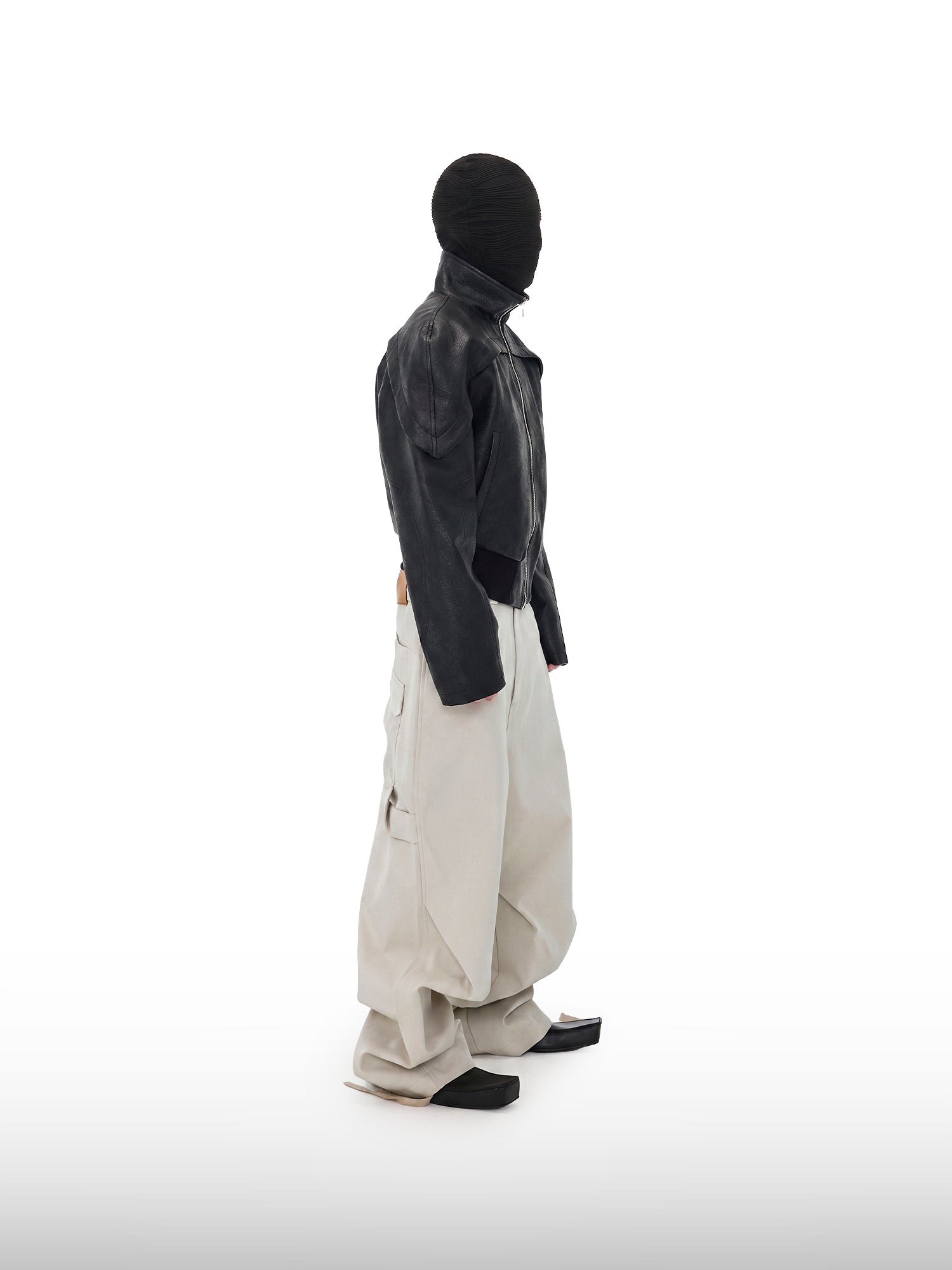 Beige utilitybroek met trekkoord