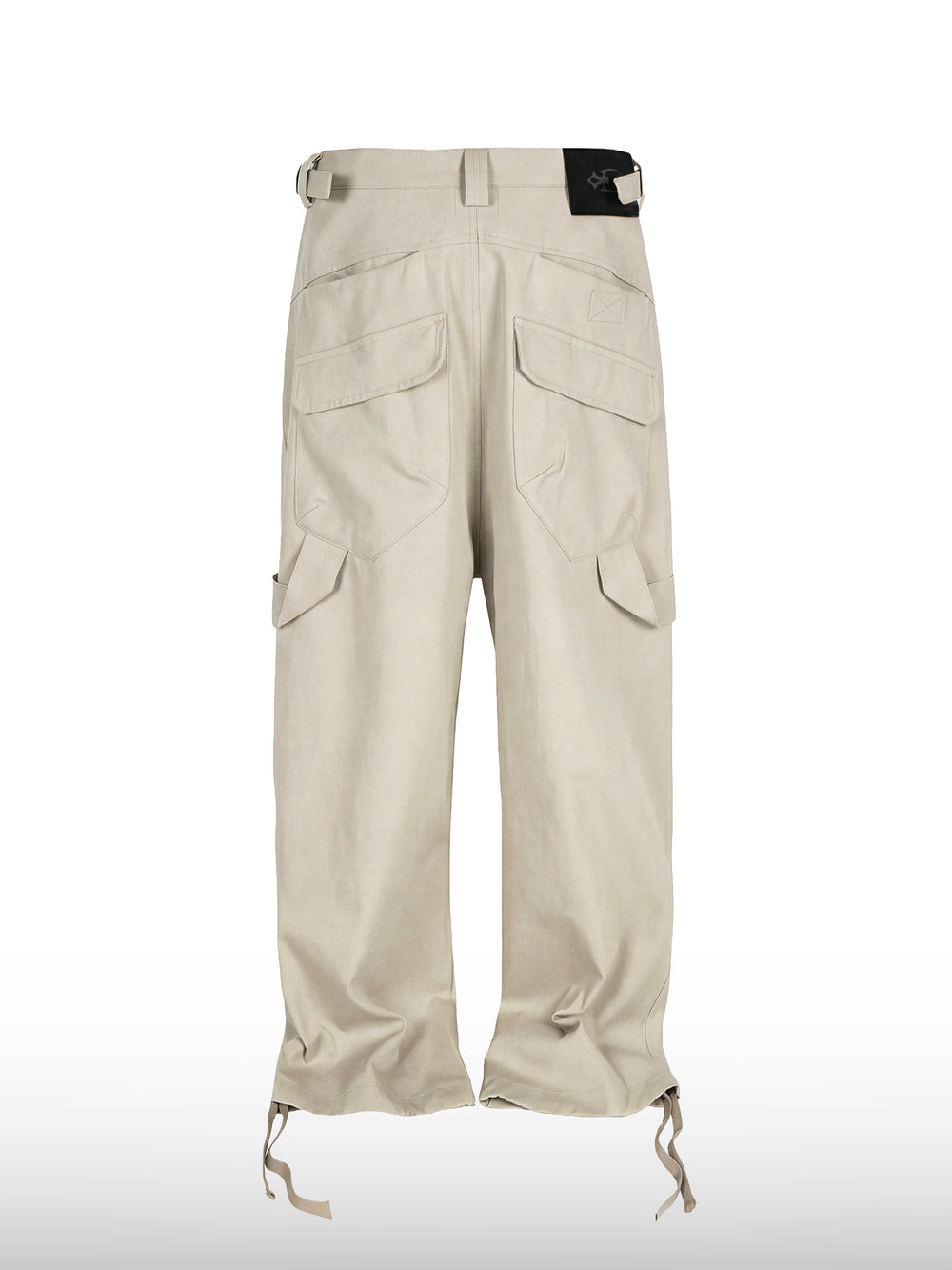 Beige Drawstring Utility Pants
