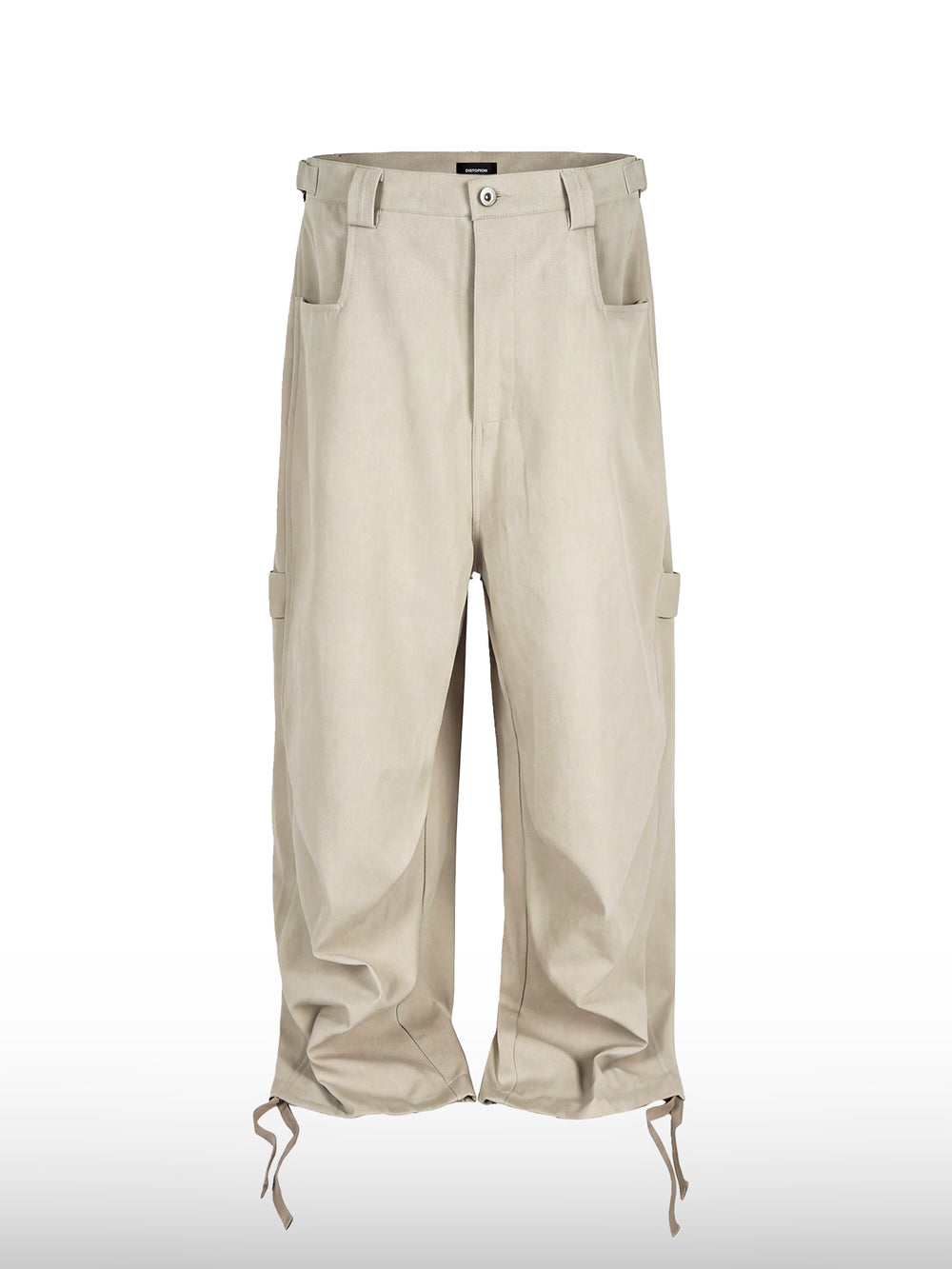 Beige Drawstring Utility Pants
