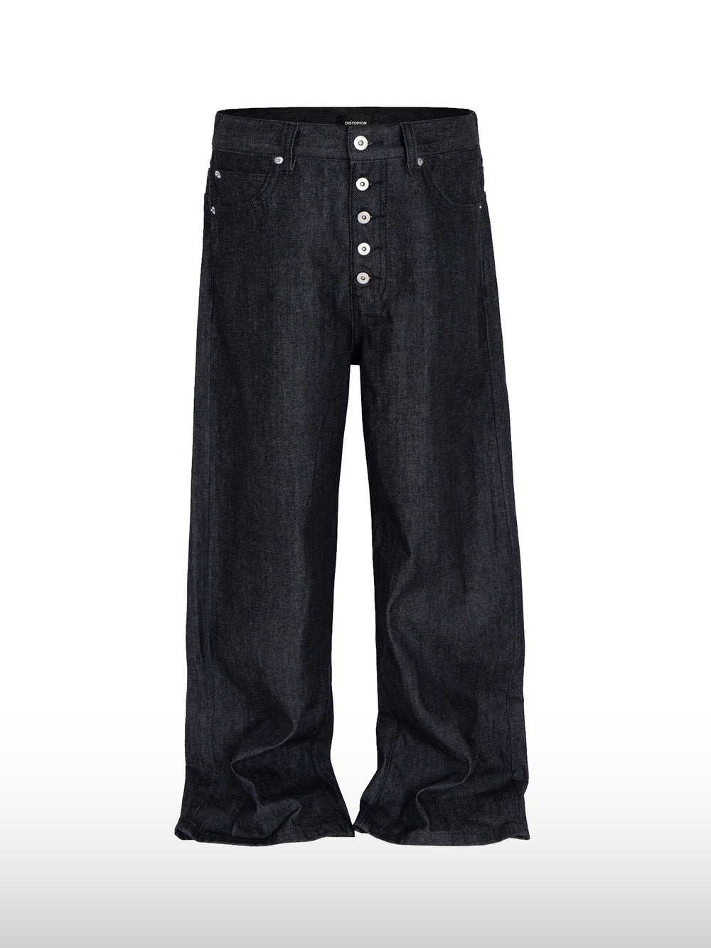 Button-Fly Wide Jeans