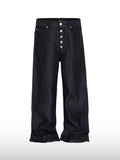 Wijde jeans met knoopsluiting