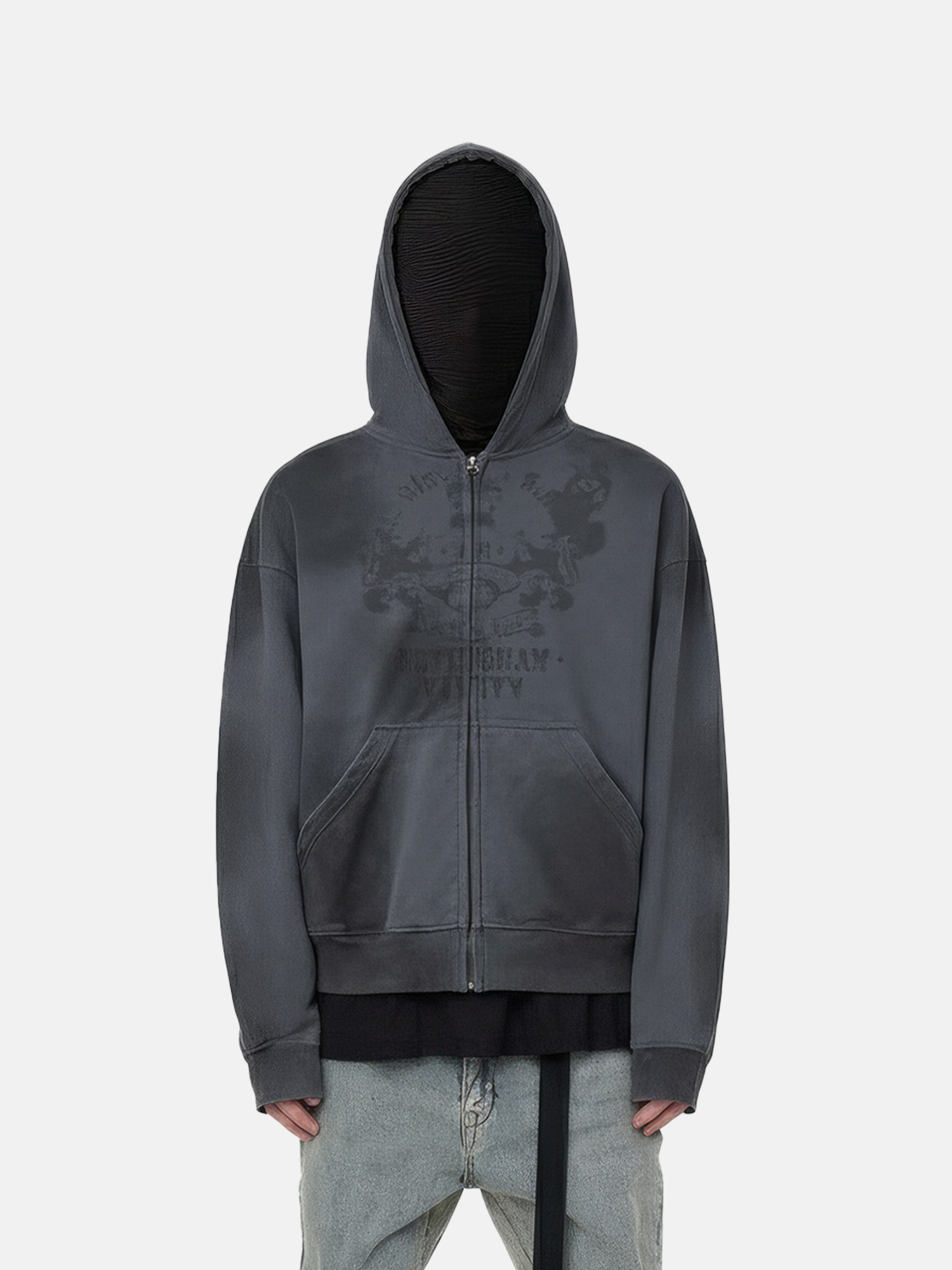 Sudadera con capucha antracita con gráfico