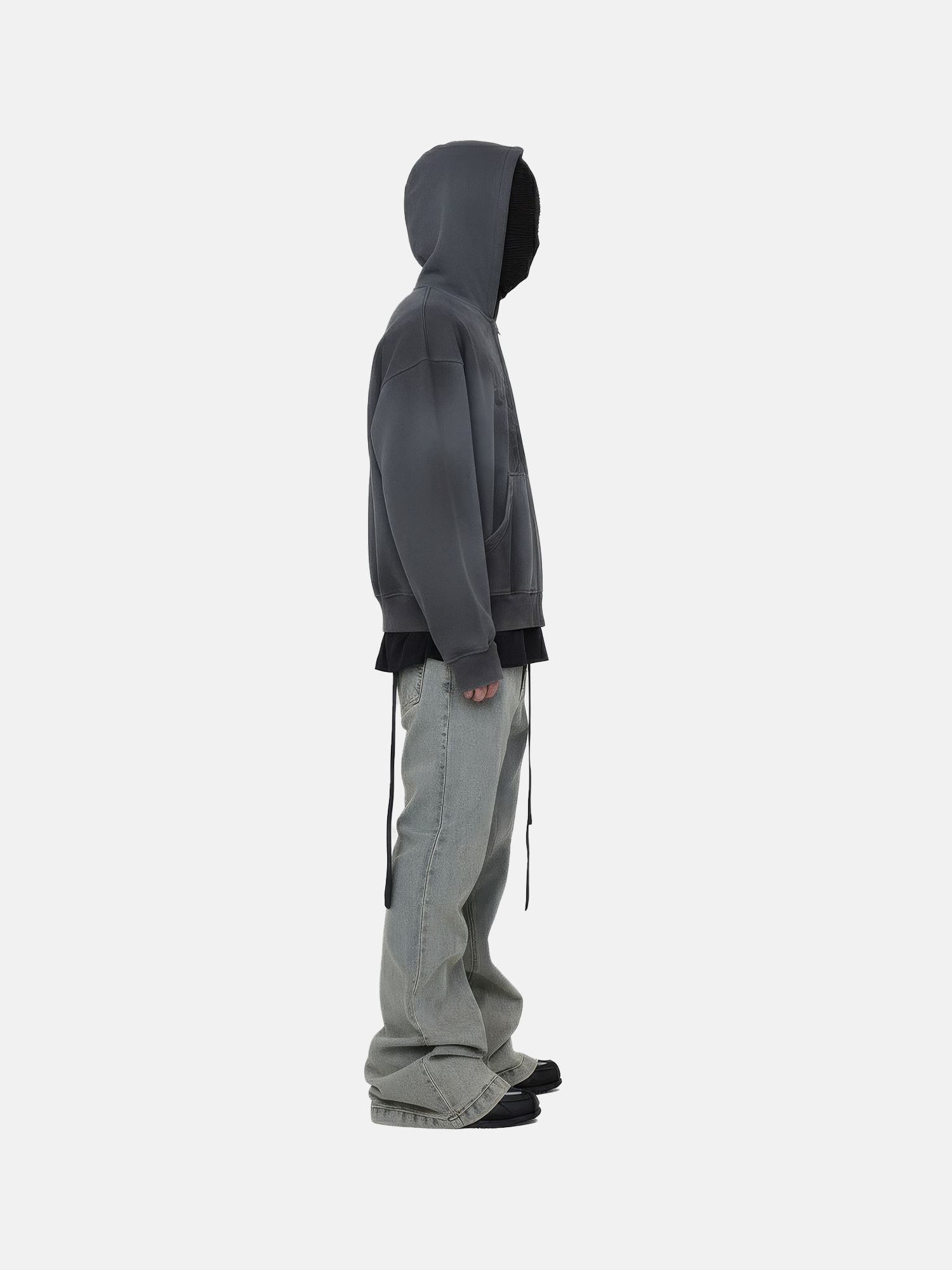 Sudadera con capucha antracita con gráfico
