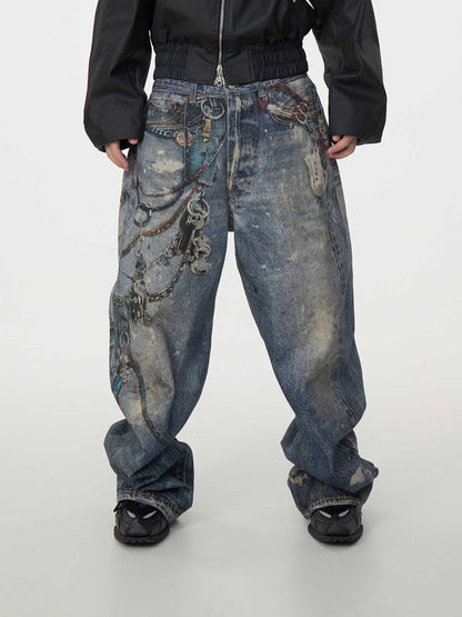 Jeans mit Kettenartefakt