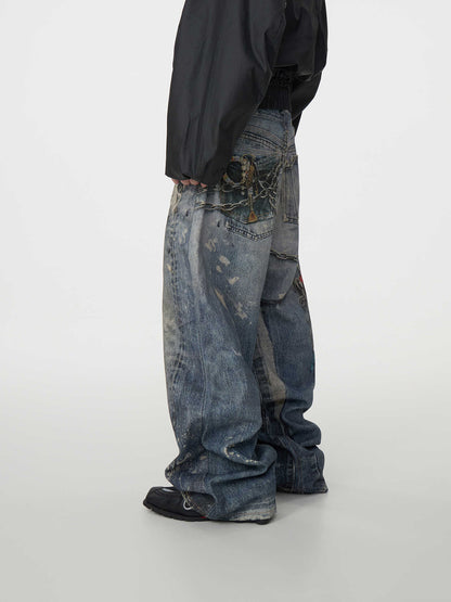 Chain Artifact Jeans