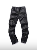 Gecoate rechte broek met rits