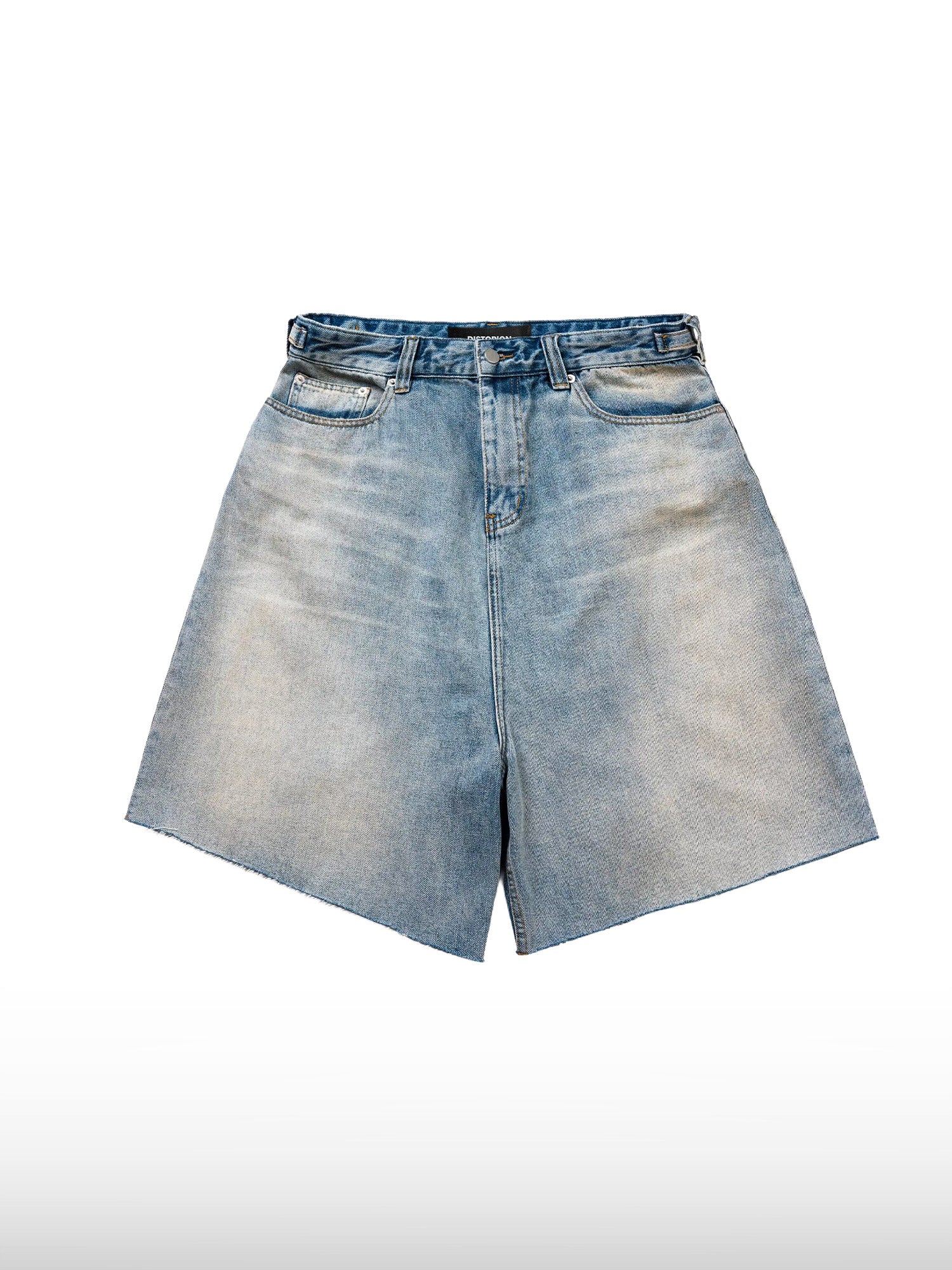 Concrete denim shorts