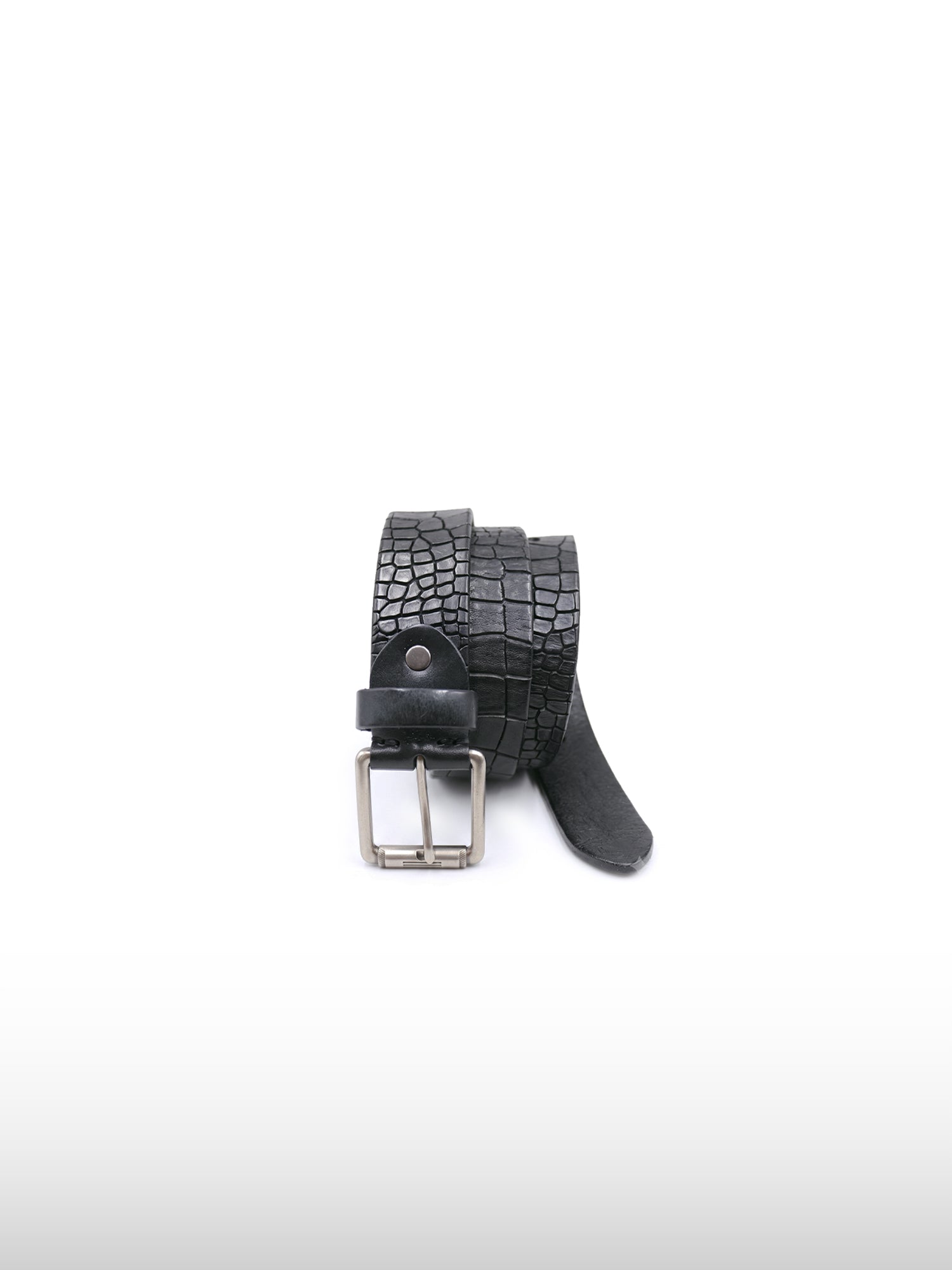 Ceinture en cuir embossé crocodile  