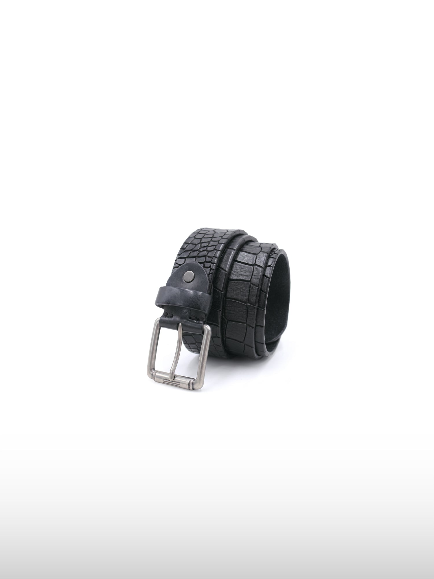 Ceinture en cuir embossé crocodile  